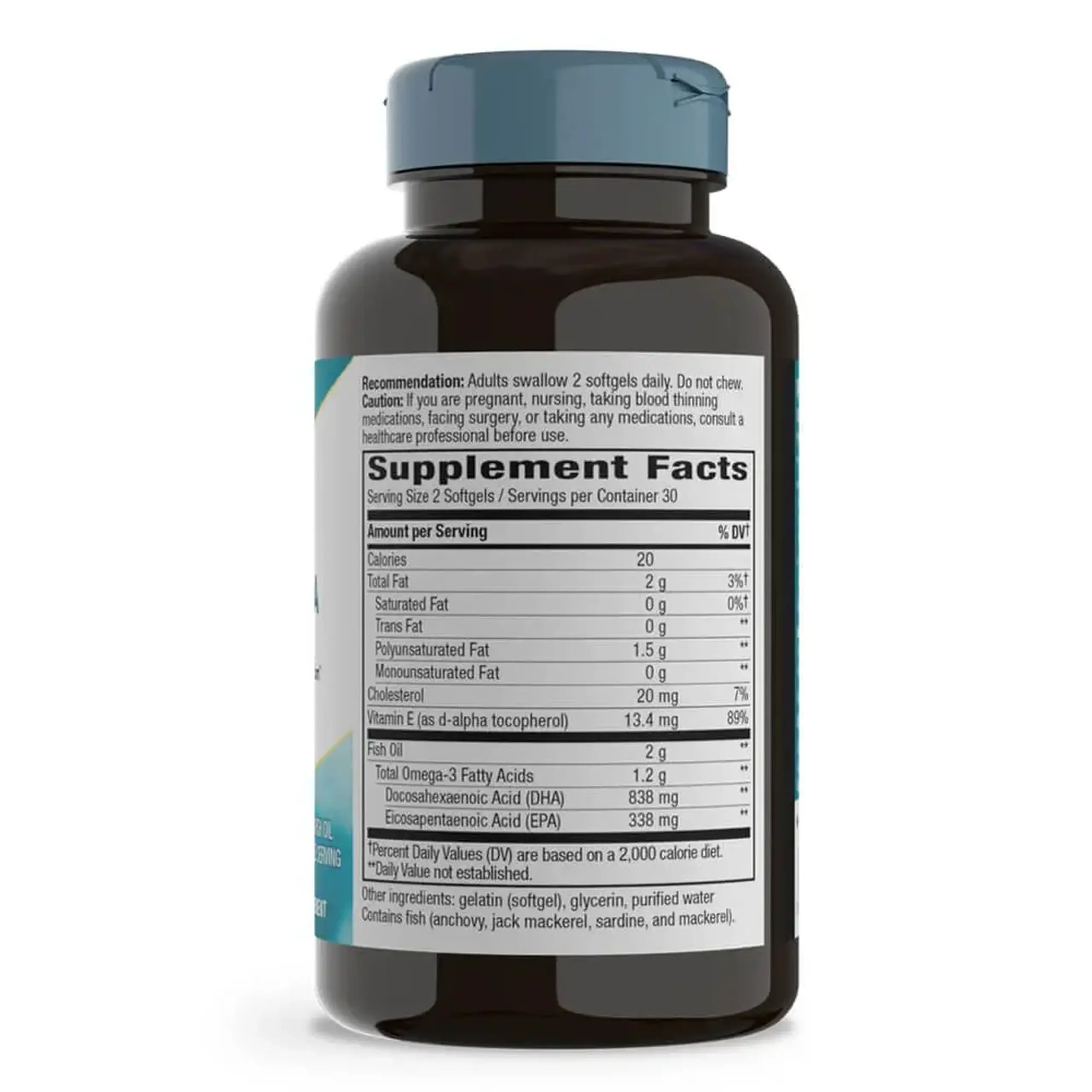 Nature's Way, Mega-DHA Premium Fish Oil, 2000mg, 60 capsule gelatinoase