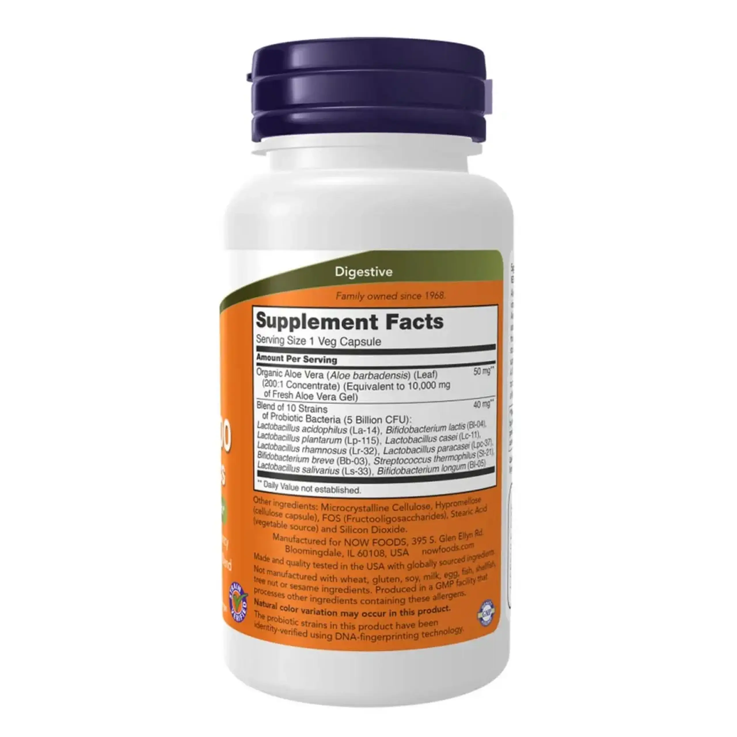 Now Foods, Aloe Vera 10 000 Probiotics, 60 capsule vegetale