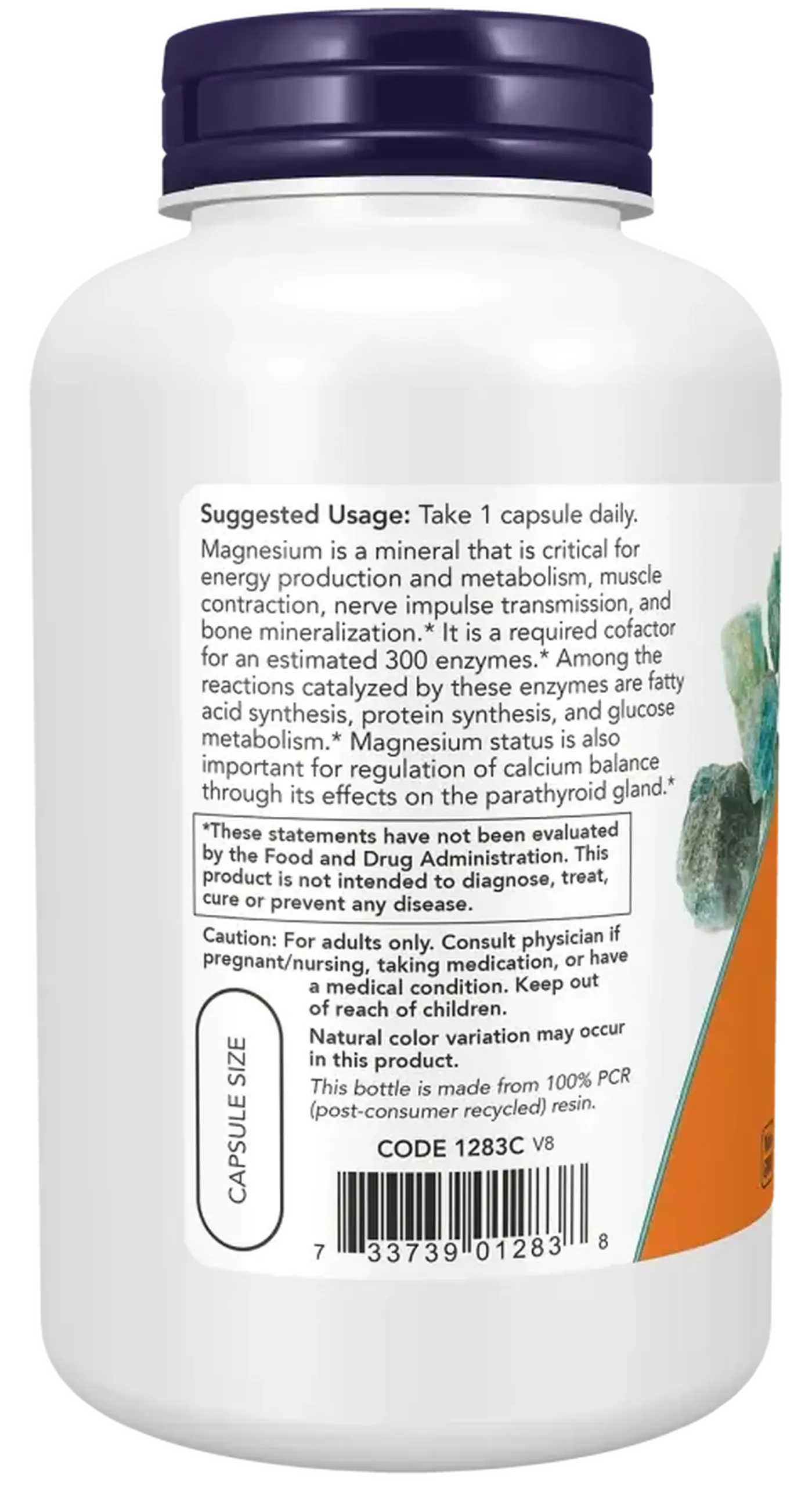 Now Foods, Magnesium, 400 mg, 180 capsule vegetale