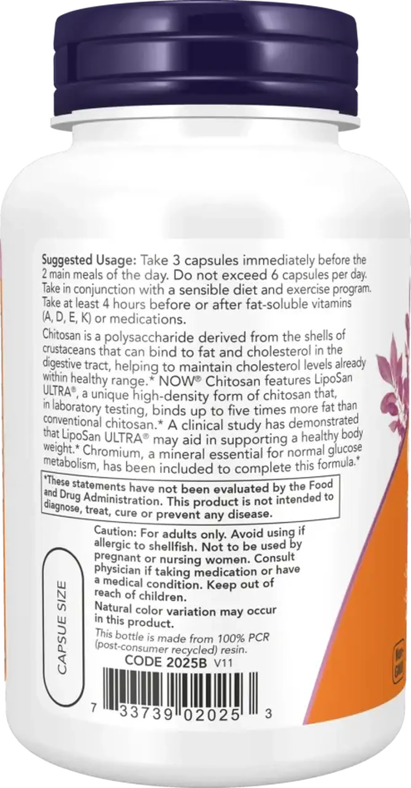 Now Foods, Chitosan Plus, 120 capsule vegetale