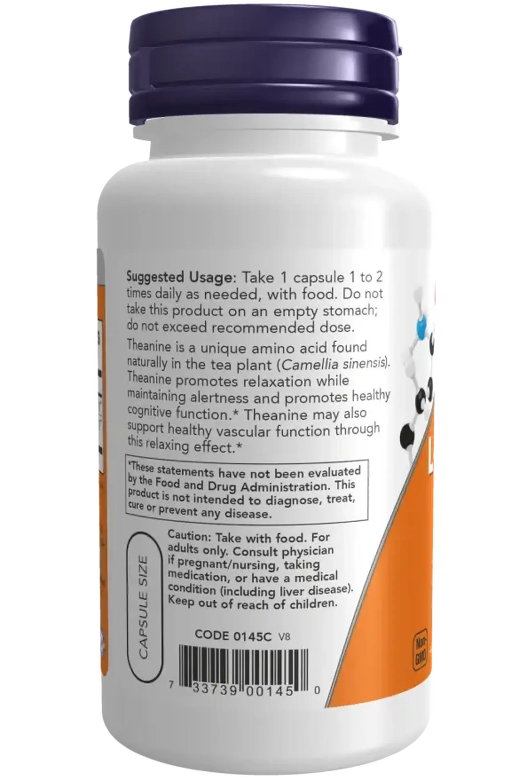 Now Foods, L-Theanine 100 mg plus, 90 capsule
