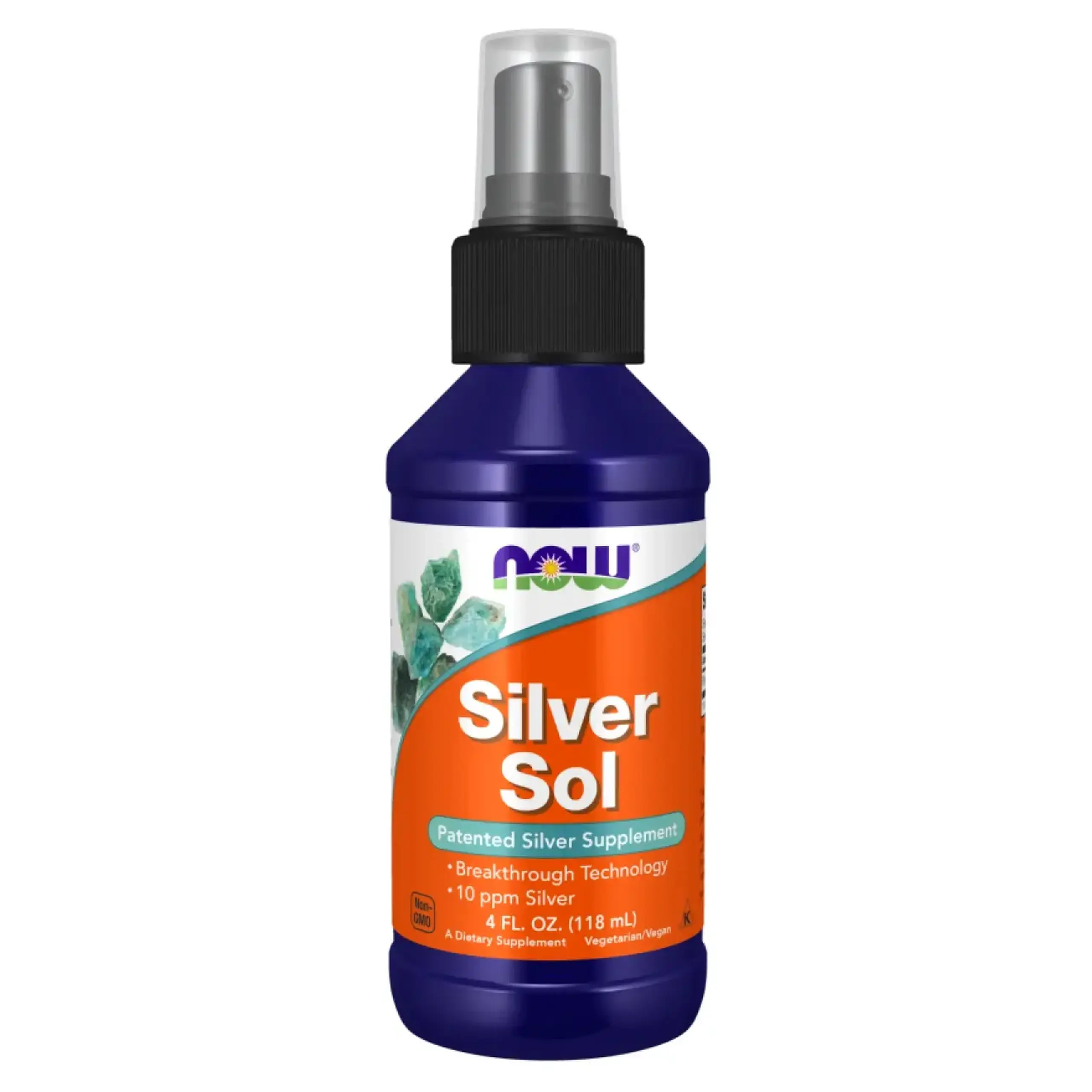 Spray argint coloidal Now Foods, Silver Sol Liquid, 118 ml