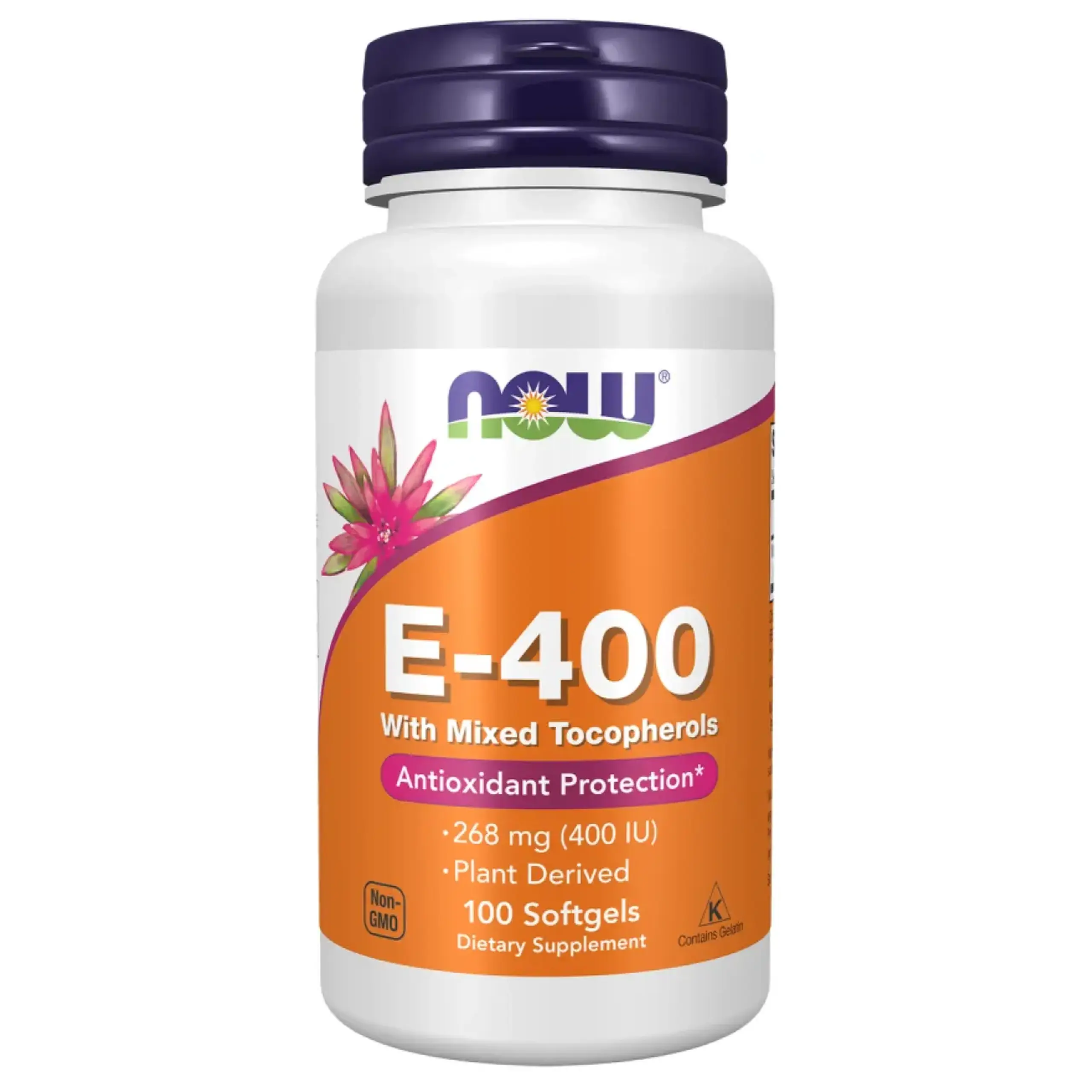 Now Foods, Vitamin E-400 Mixed Tocopherols, 100 capsule gelatinoase