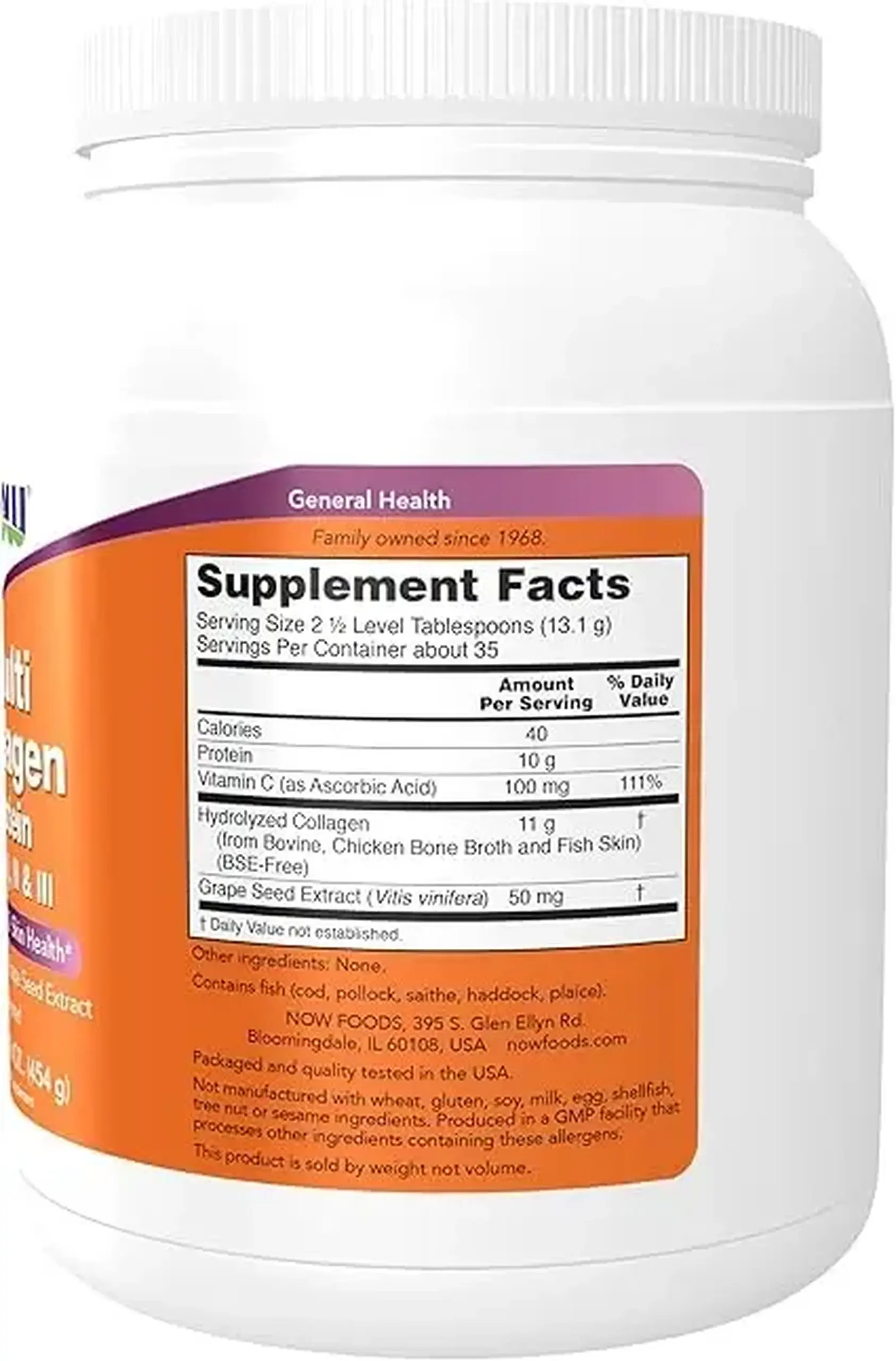 Multicolagen cu proteine de calitate premium Now Foods, Multi Collagen Protein, 454 Gr.