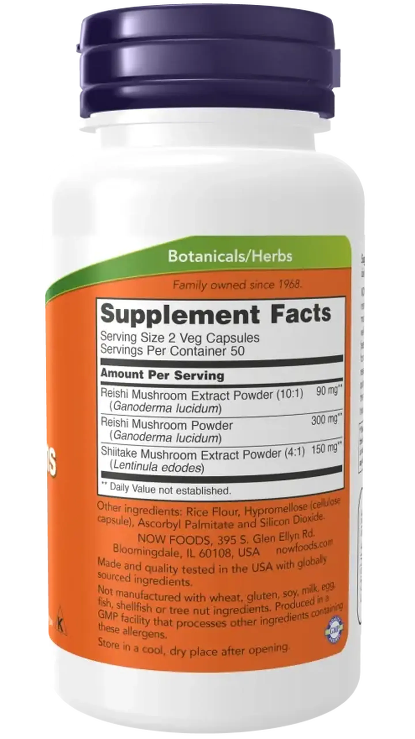 Now foods, Rei-Shi Mushrooms 270 mg, 100 capsule vegetale
