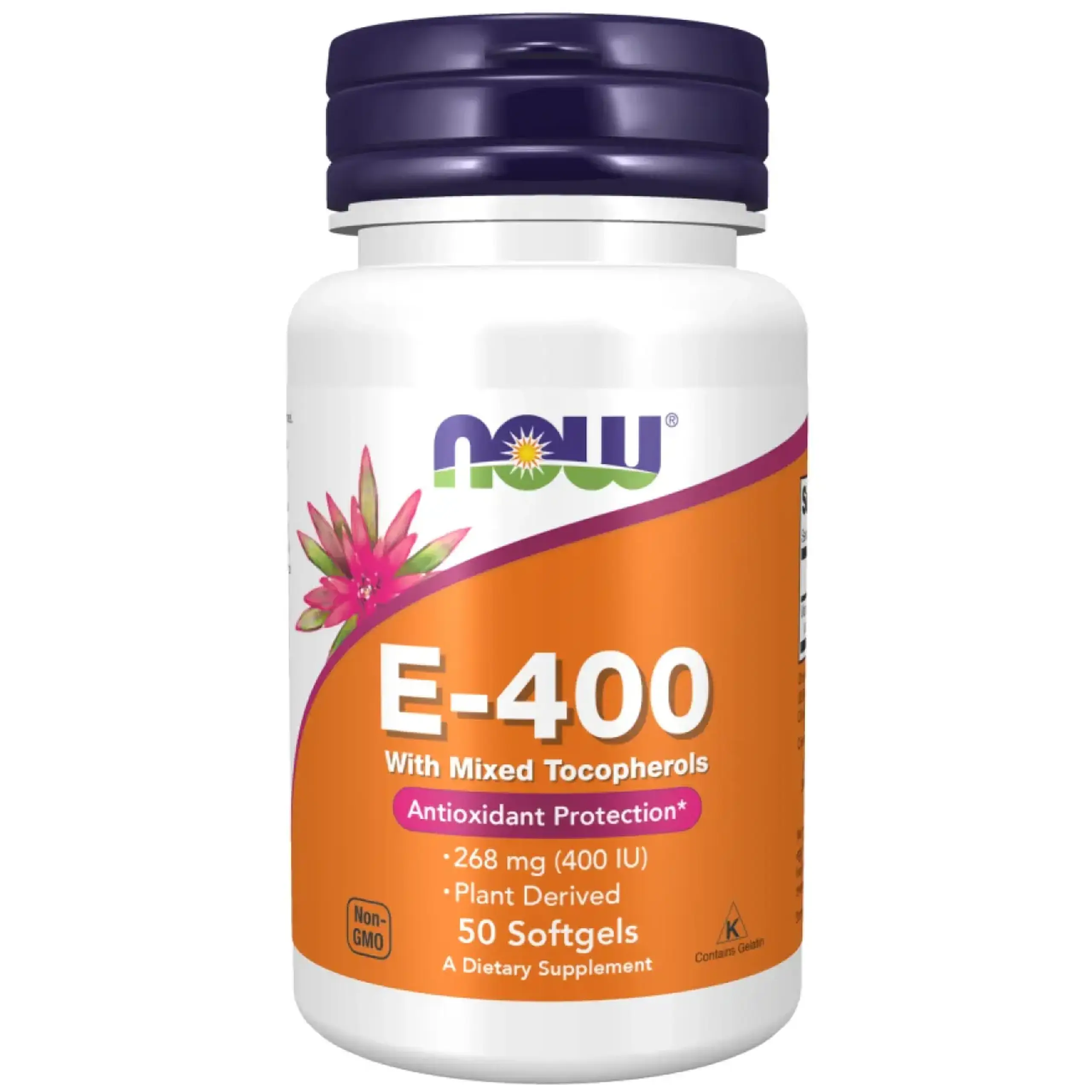 Now Foods, Vitamin E-400 Mixed Tocopherols, 50 capsule gelatinoase