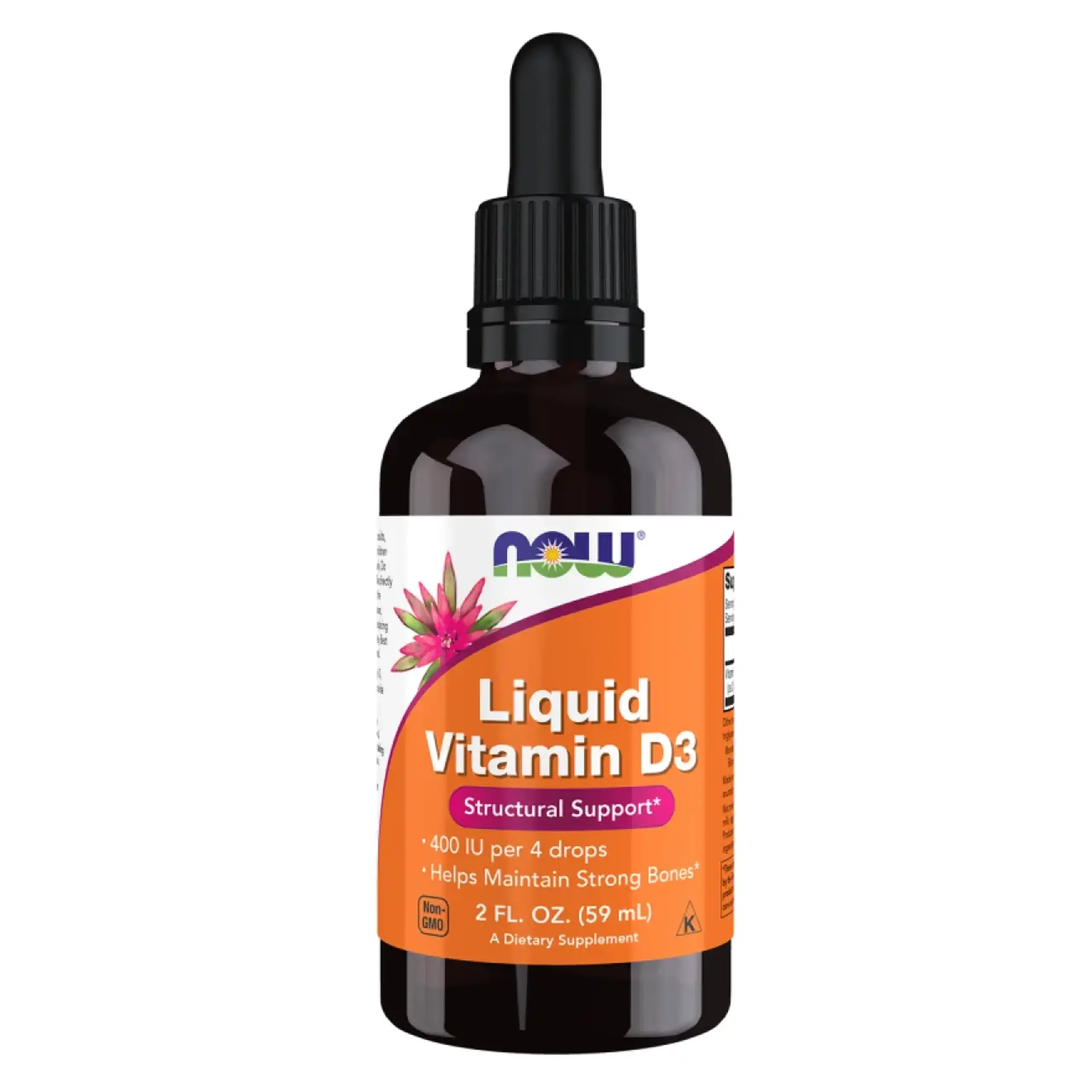 Now Foods, Vitamin D-3, 400 IU, Liquid, 59 ml