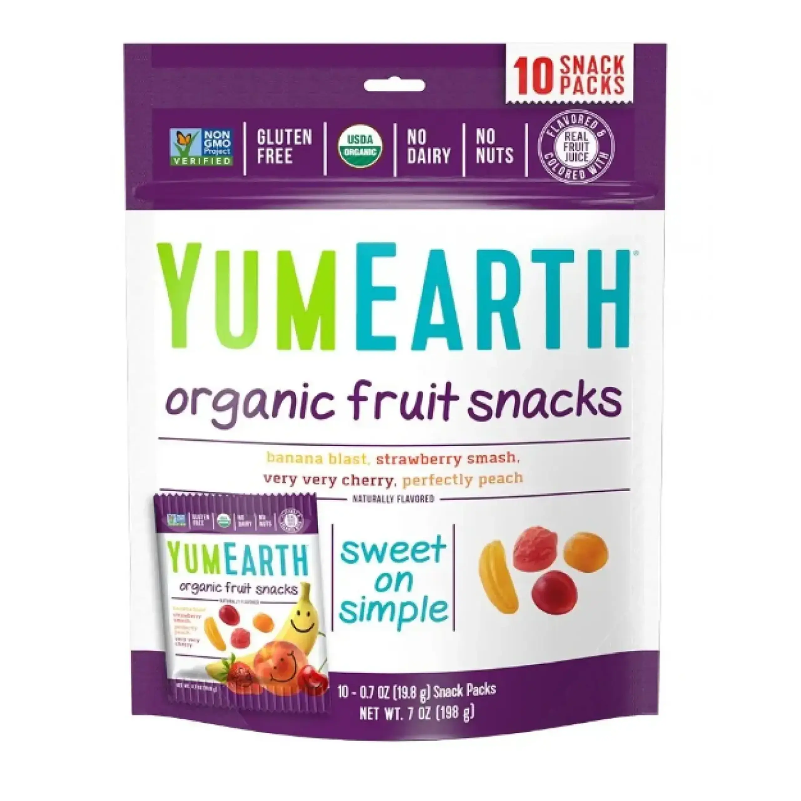 YumEarth, Organic & Vegan Fruit Snacks 198G