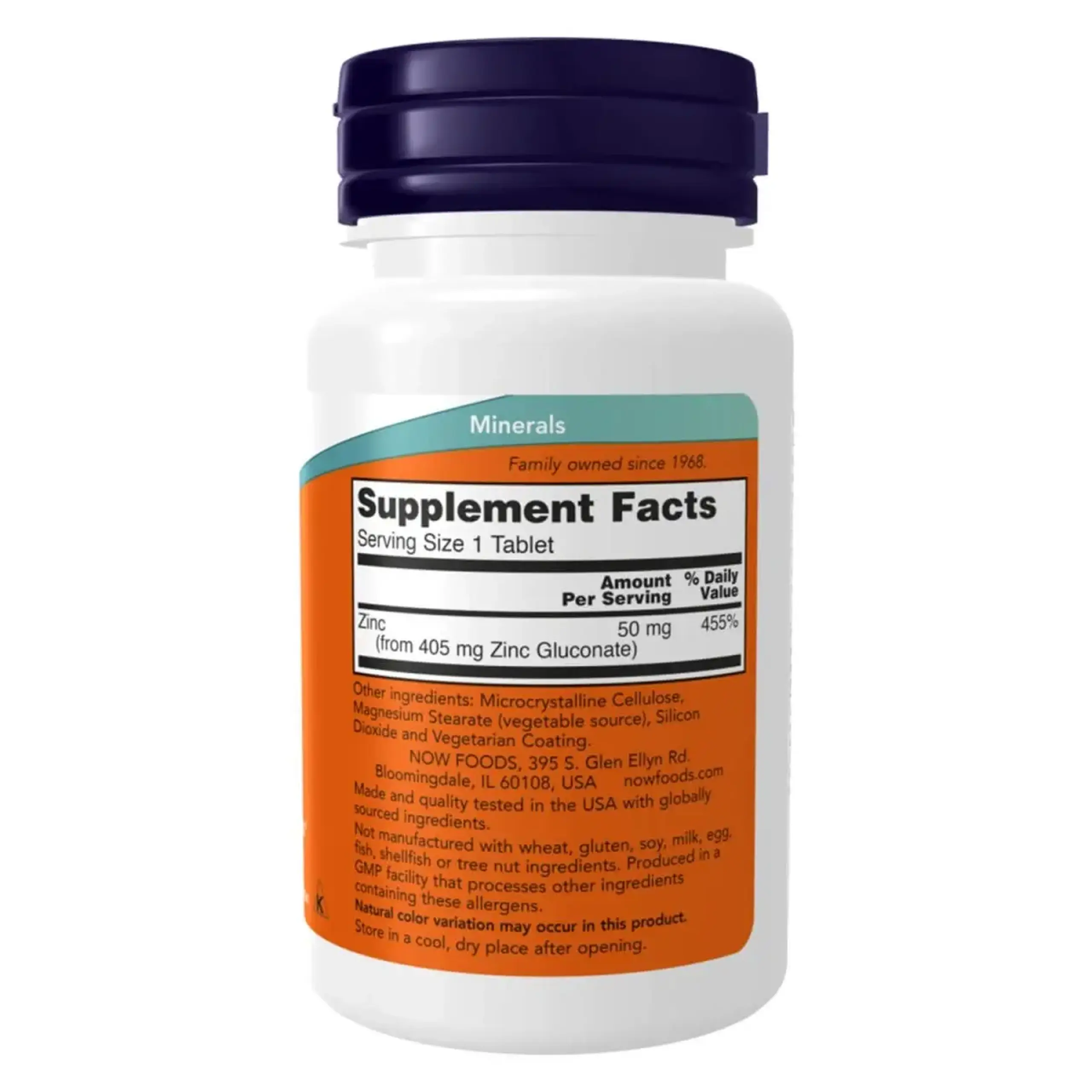 Now Foods, Zinc, 50 mg, 100 tablete