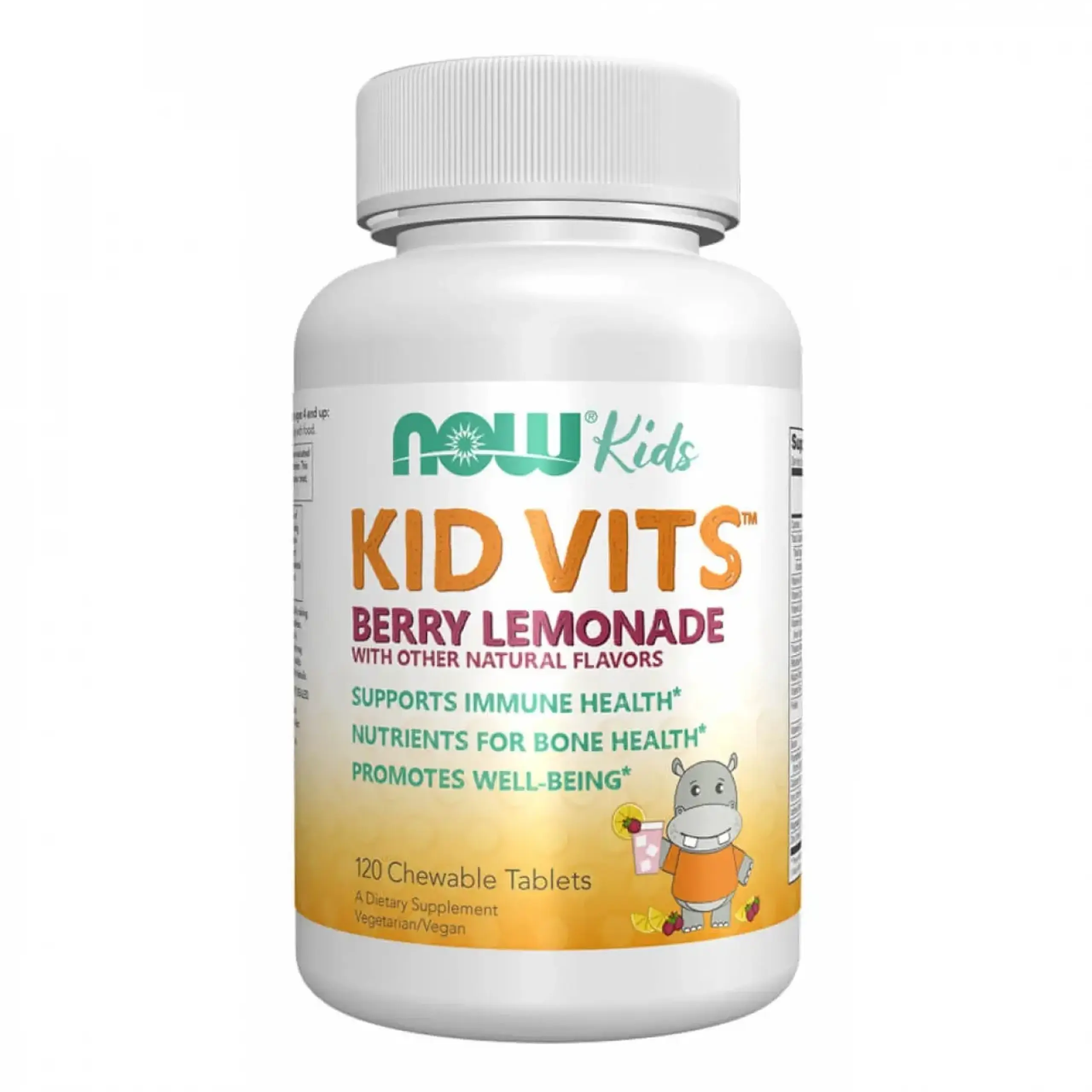 Multivitamine pentru copii Now Foods, Kid Vits Berry Lemonade, 120 tablete mestecabile