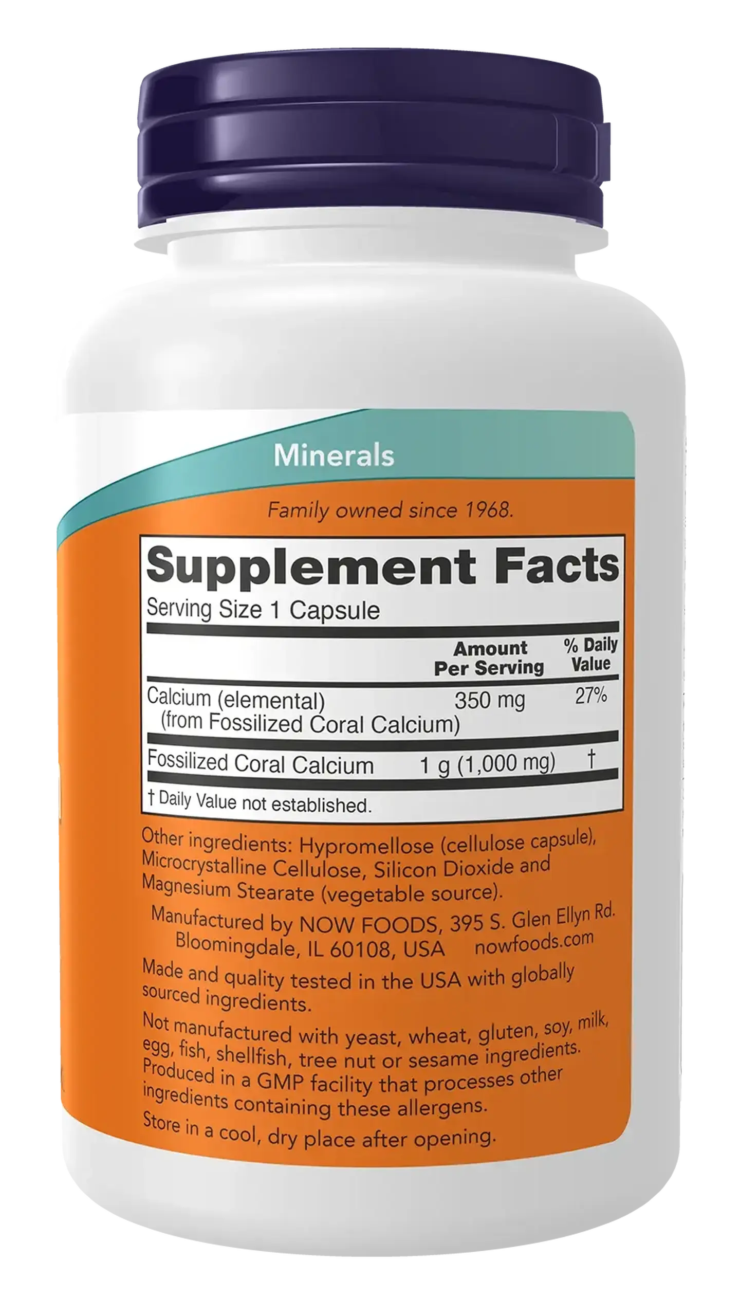 Now Foods, Coral Calcium 1000 mg, 100 capsule vegetale