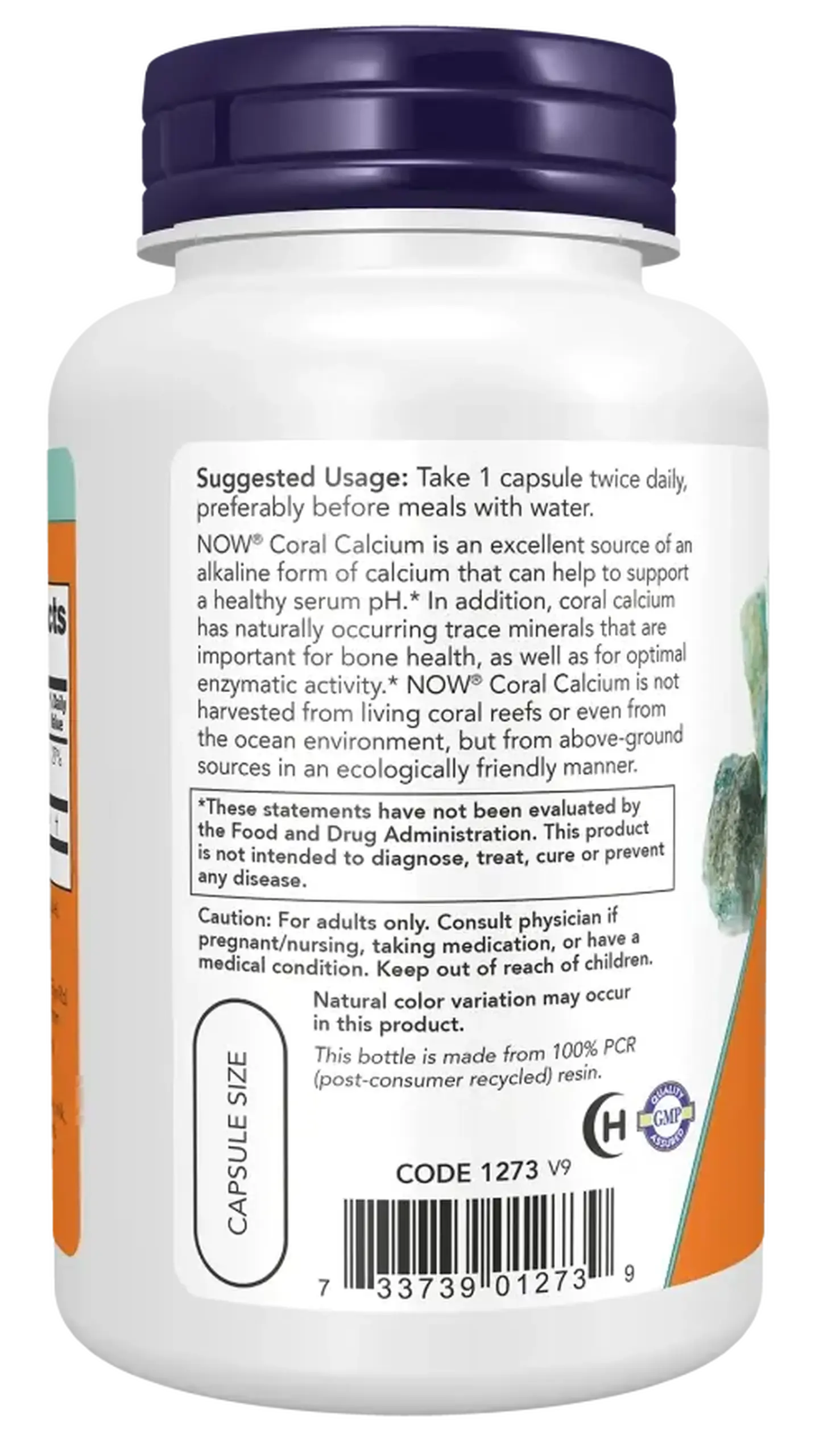 Now Foods, Coral Calcium 1000 mg, 100 capsule vegetale
