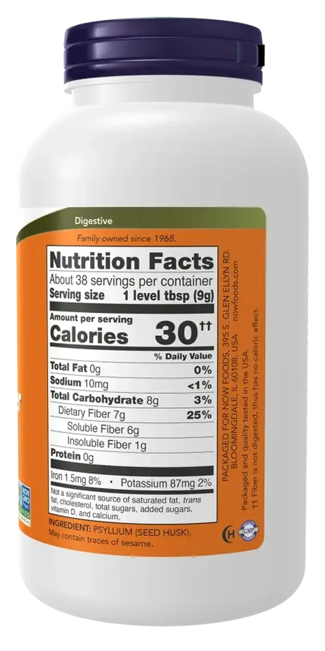 Pudra de coajă de psyllium Now Foods, Psyllium Husk Powder, 340 g