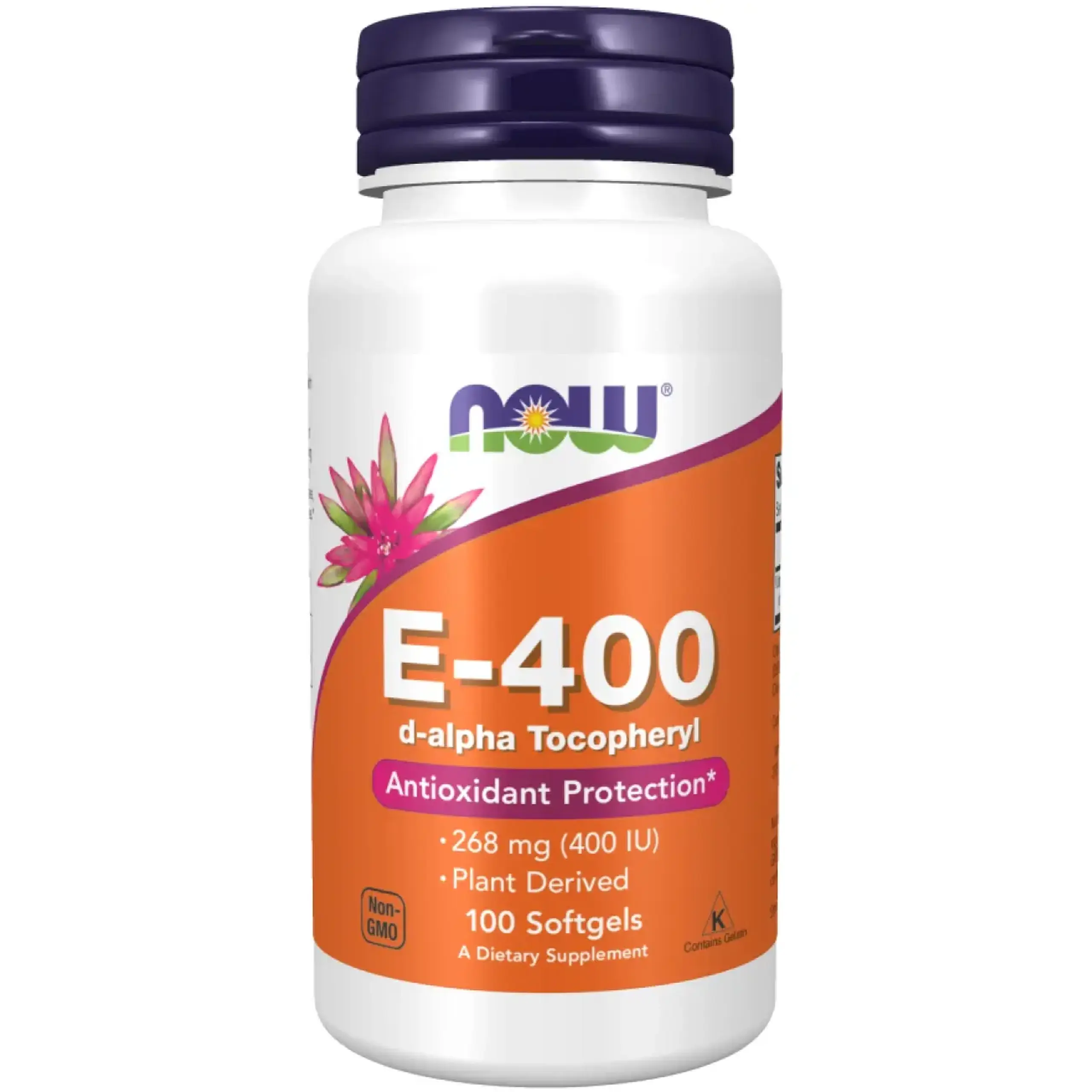 Now Foods, E-400 D-Alpha Tocopheryl, 100 capsule gelatinoase