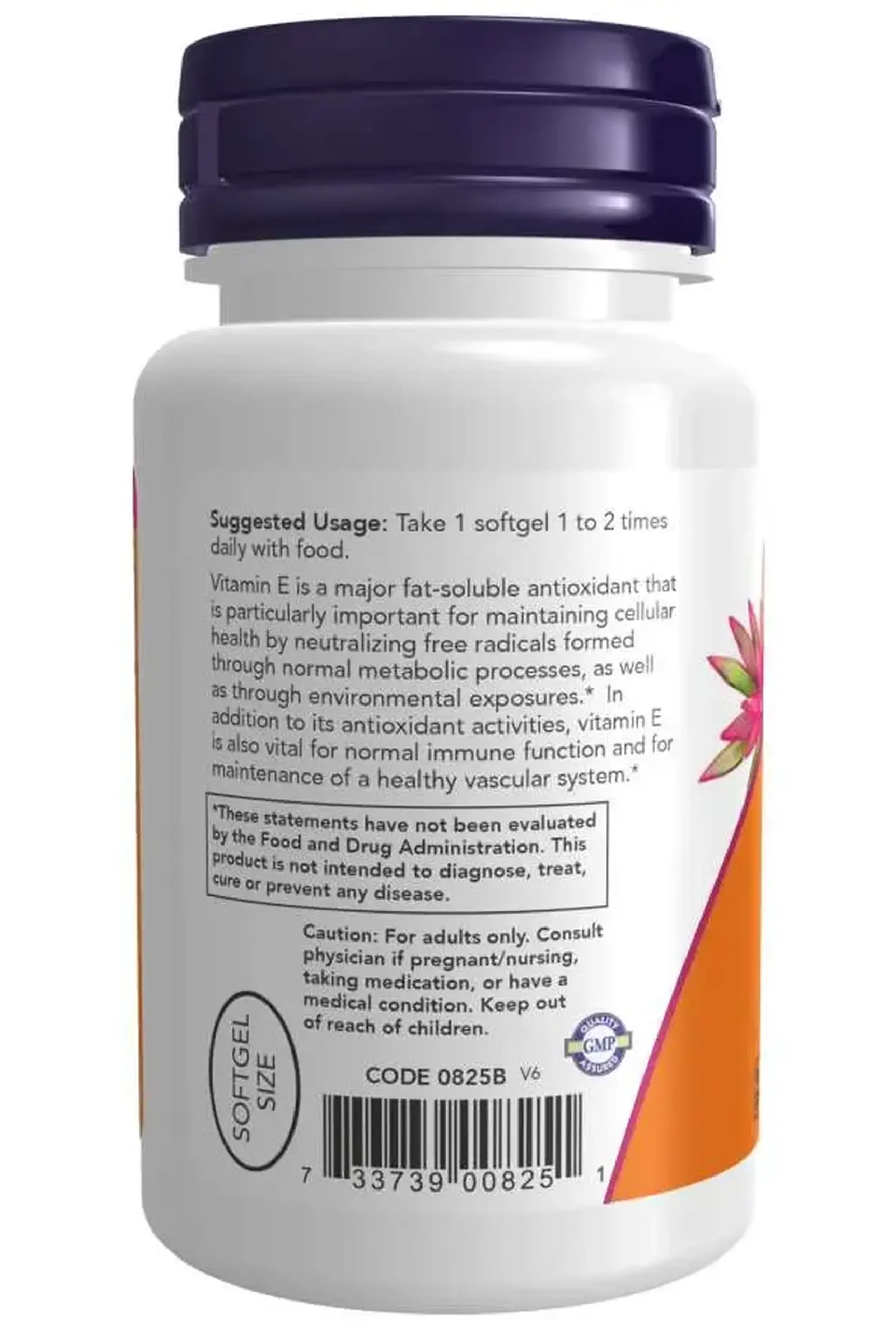 Now Foods, Natural Vitamin E-200 D-Alpha Tocopheryl, 100 capsule gelatinoase