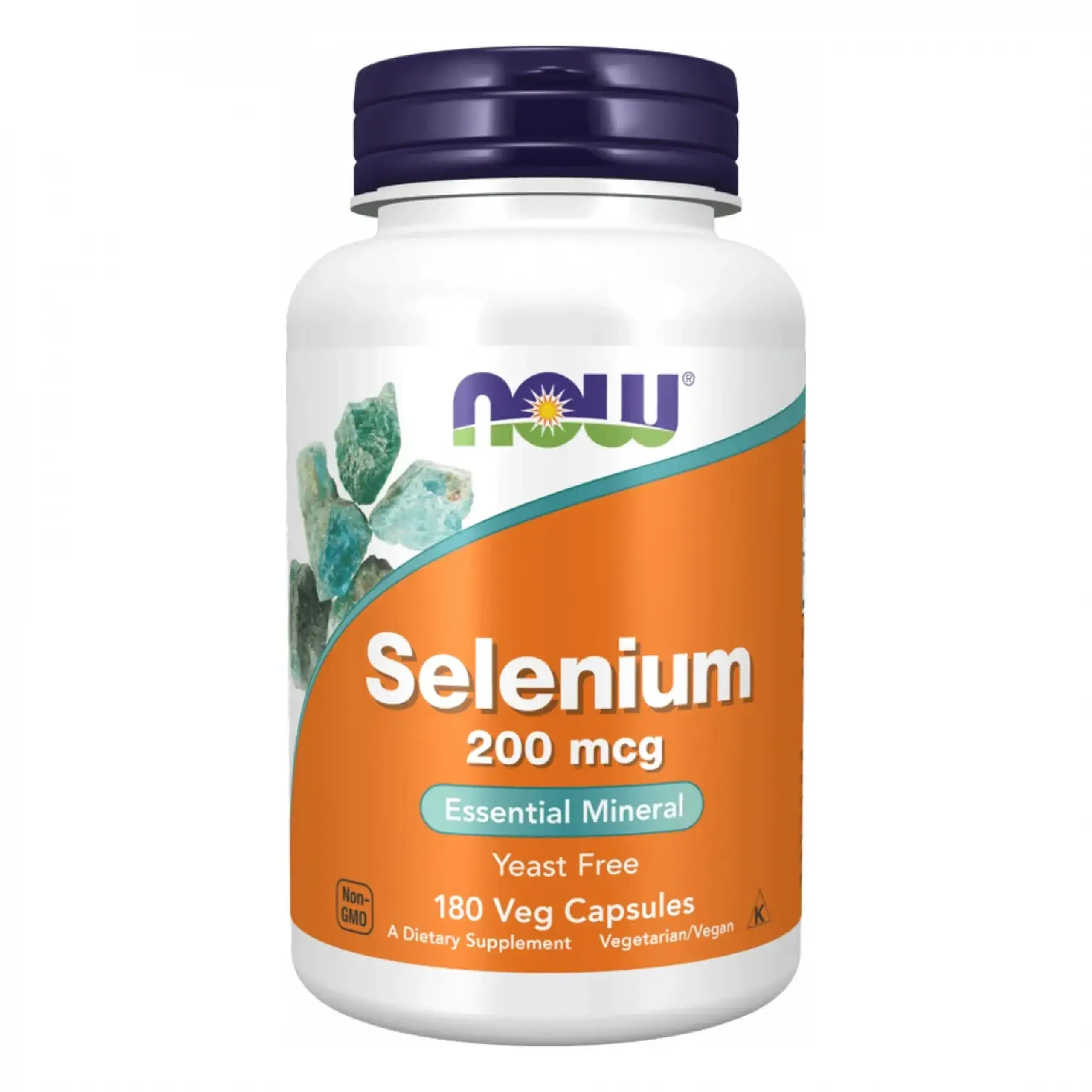 Now Foods, Selenium 200 mcg, 90 capsule vegetale - Volum 180 capsule