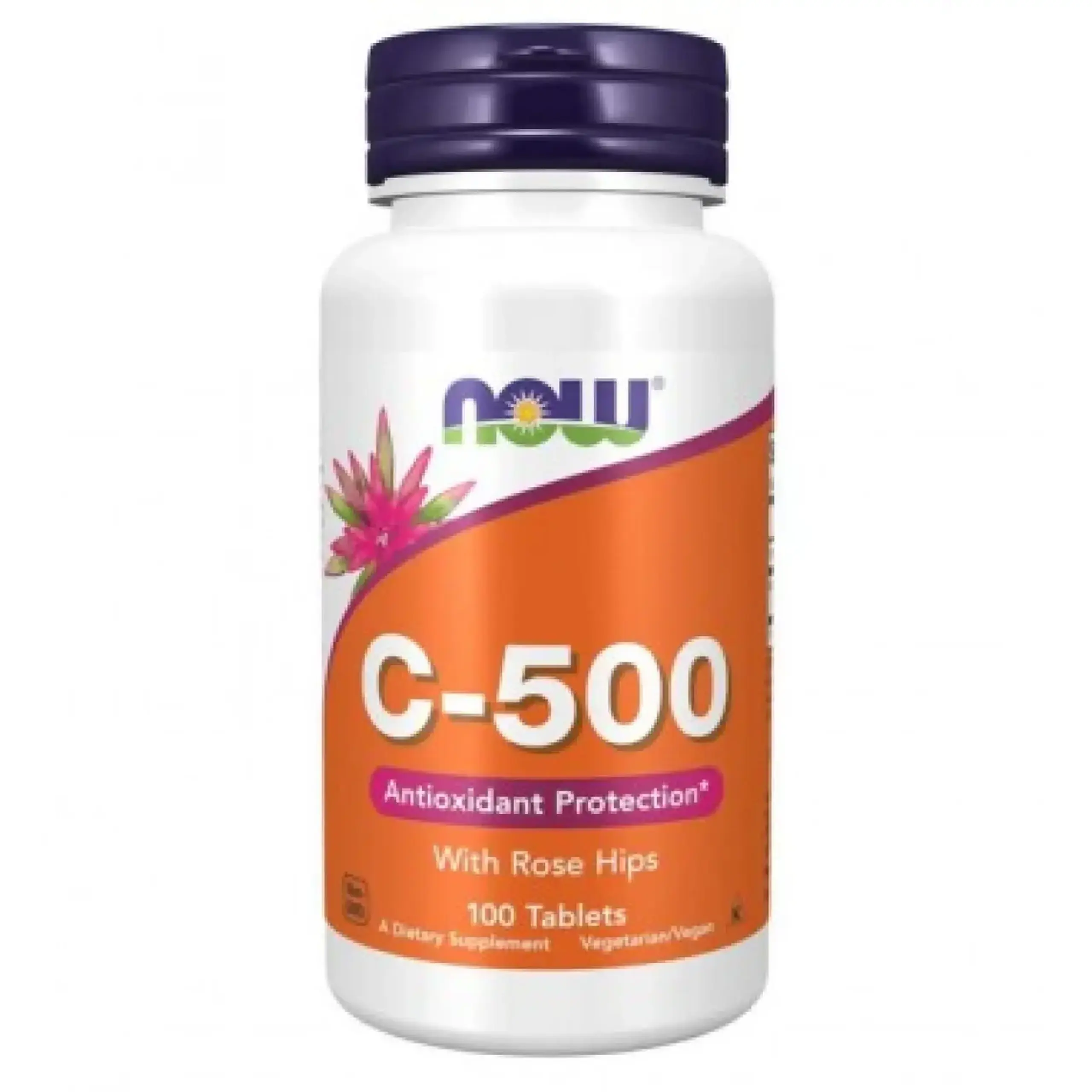 Now Foods, Vitamin C-500 With Rose Hips, 100 tablete