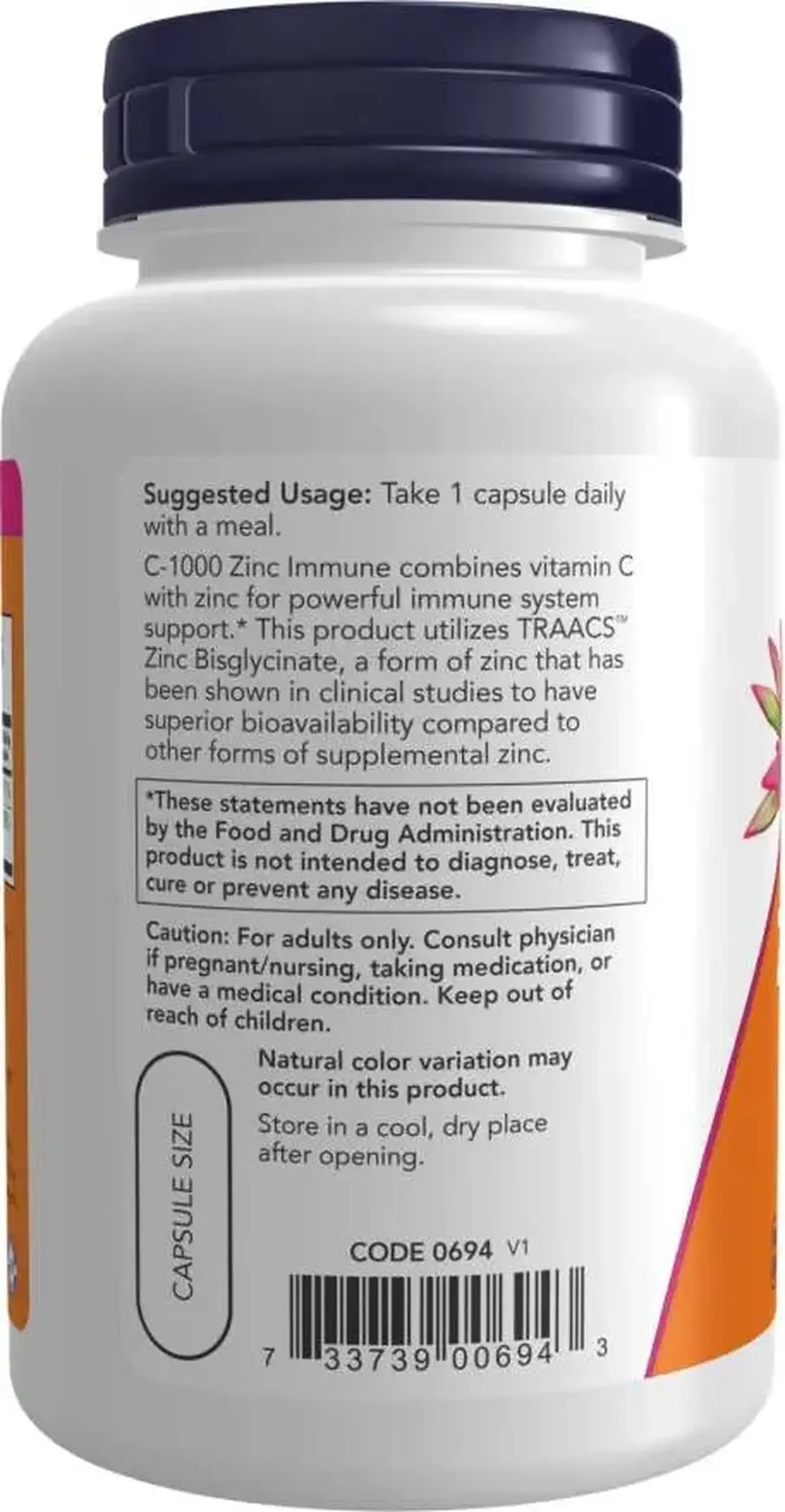 Now Foods C-1000 Zinc Immune, 90 cappsule vegetale