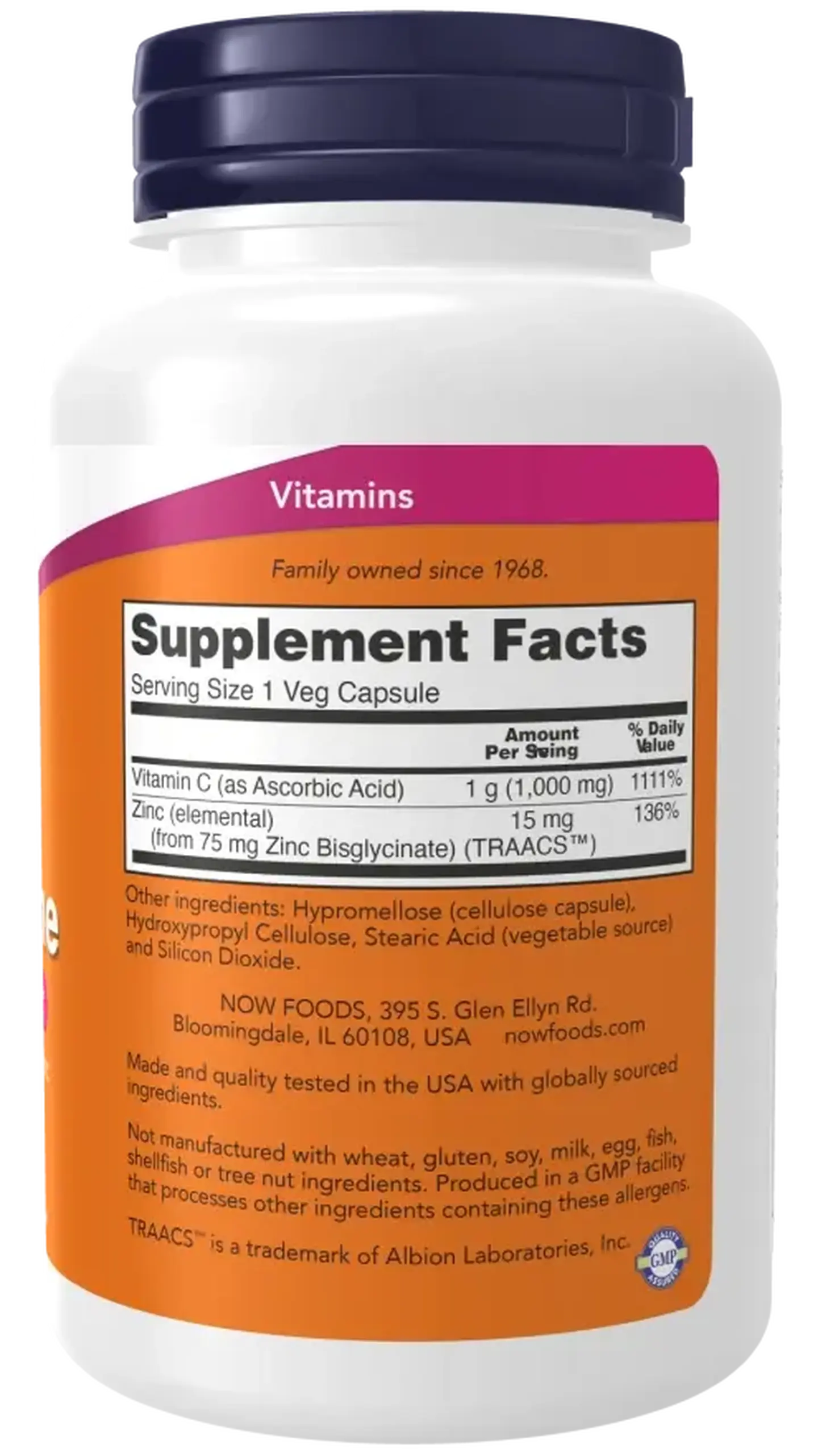 Now Foods C-1000 Zinc Immune, 90 cappsule vegetale