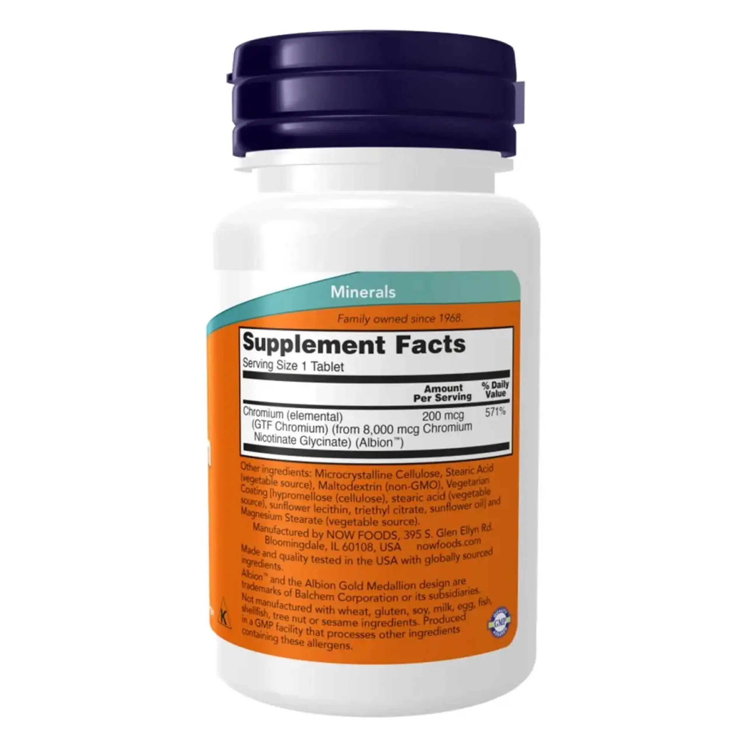 Now Foods GTF Chromium 200 mcg, 100 tablete