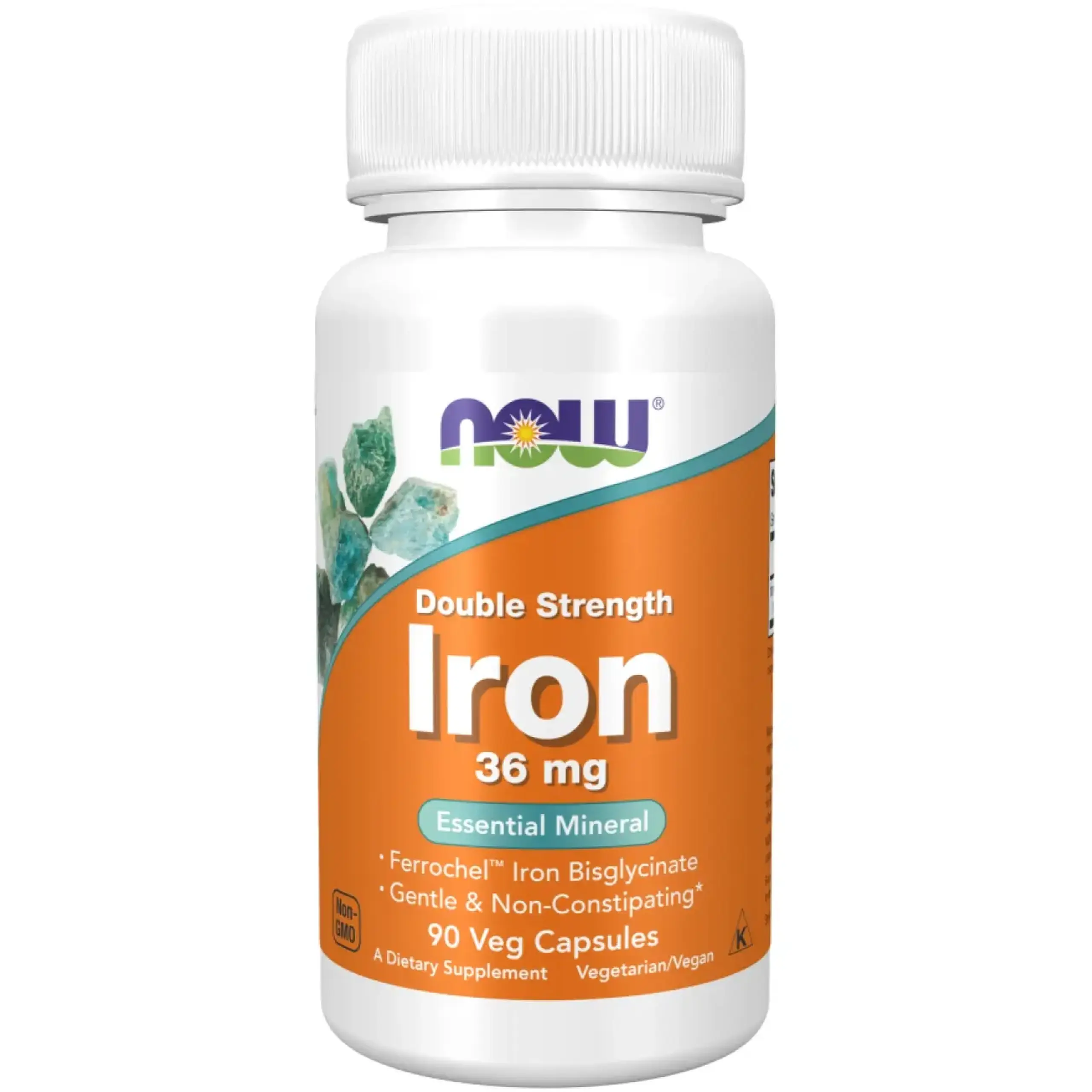 Now Foods, Iron, 36 mg, 90 capsule vegetale