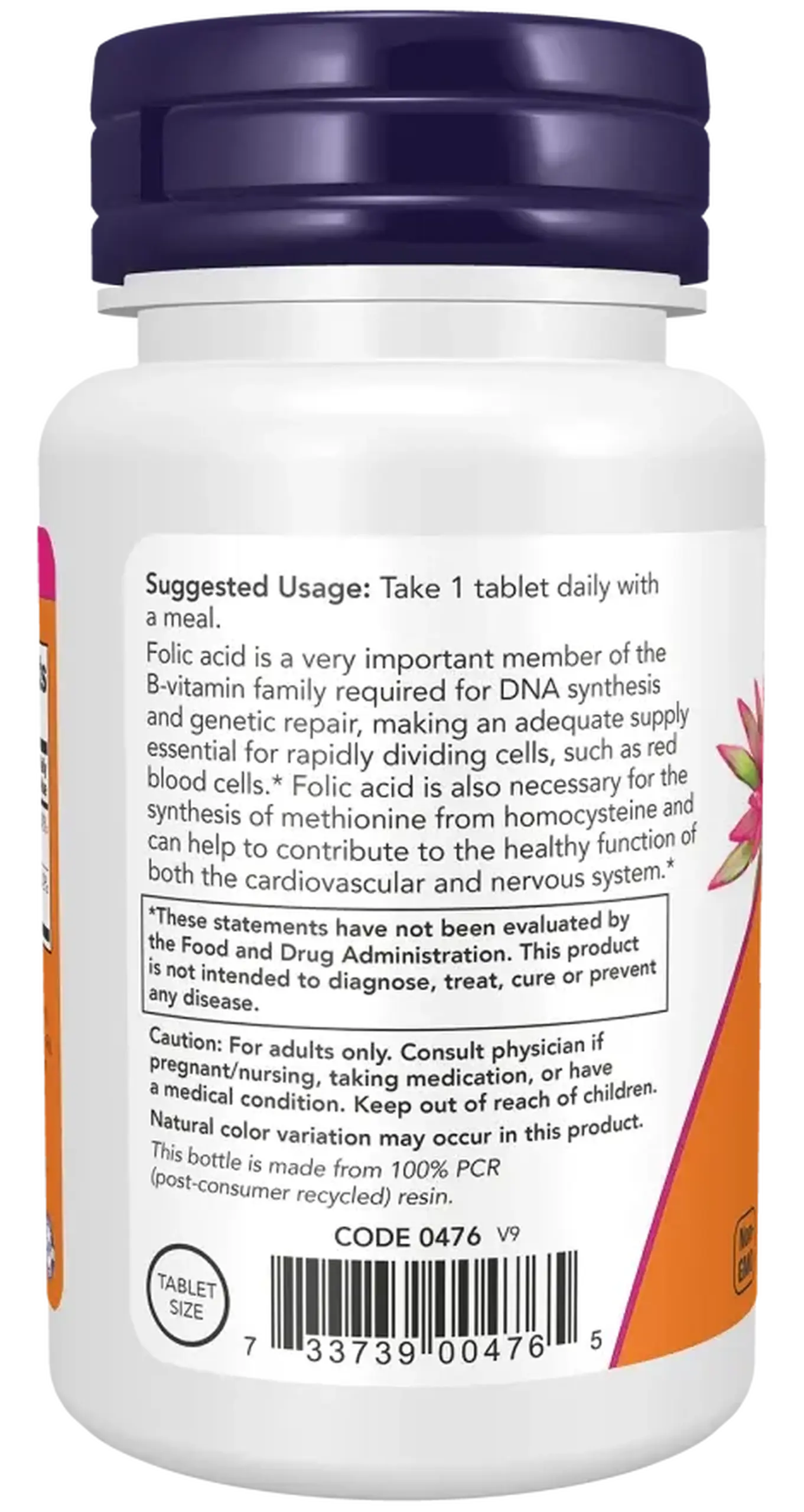 Now Foods, Folic Acid with Vitamin B12, 800 mcg, 250 tablete