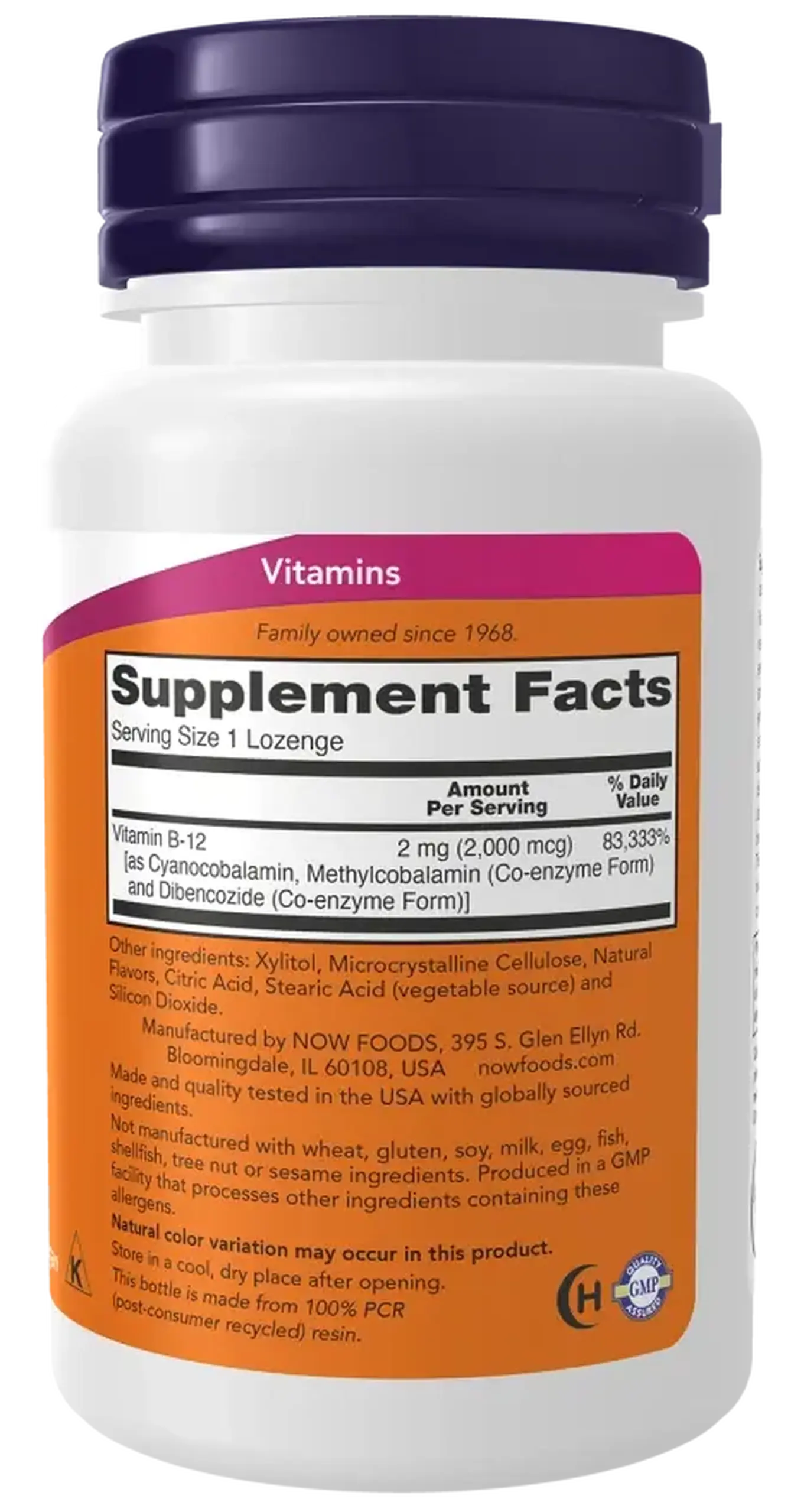 Now Foods, B-12, 2000 mcg, 100 Lozenges
