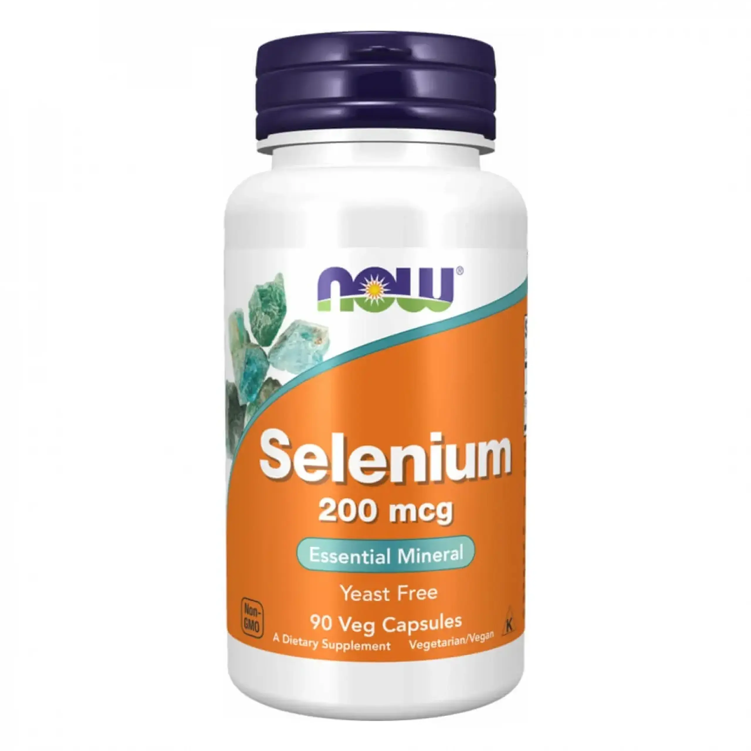 Now Foods, Selenium 200 mcg, 90 capsule vegetale - Volum 90 capsule
