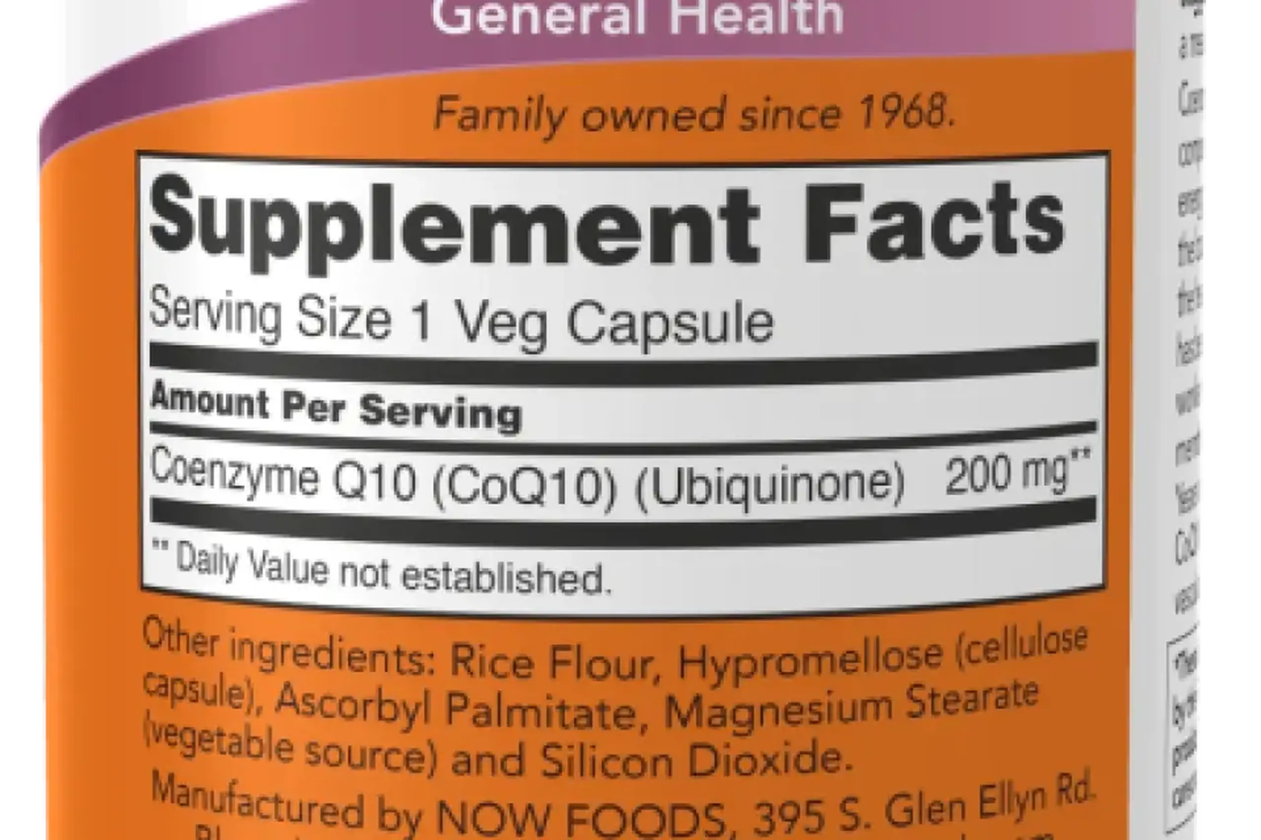 Now Foods, CoQ10 200 mg, 60 capsule vegetale