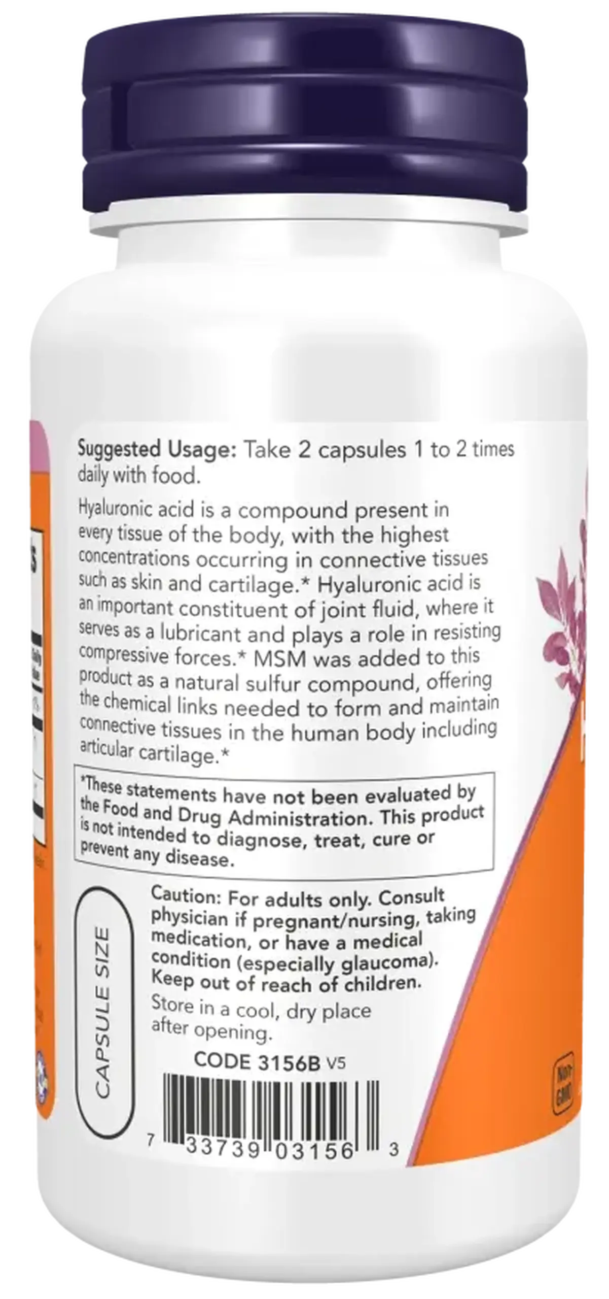 Now Foods, Hyaluronic Acid, 50 mg, 60 capsule vegetale