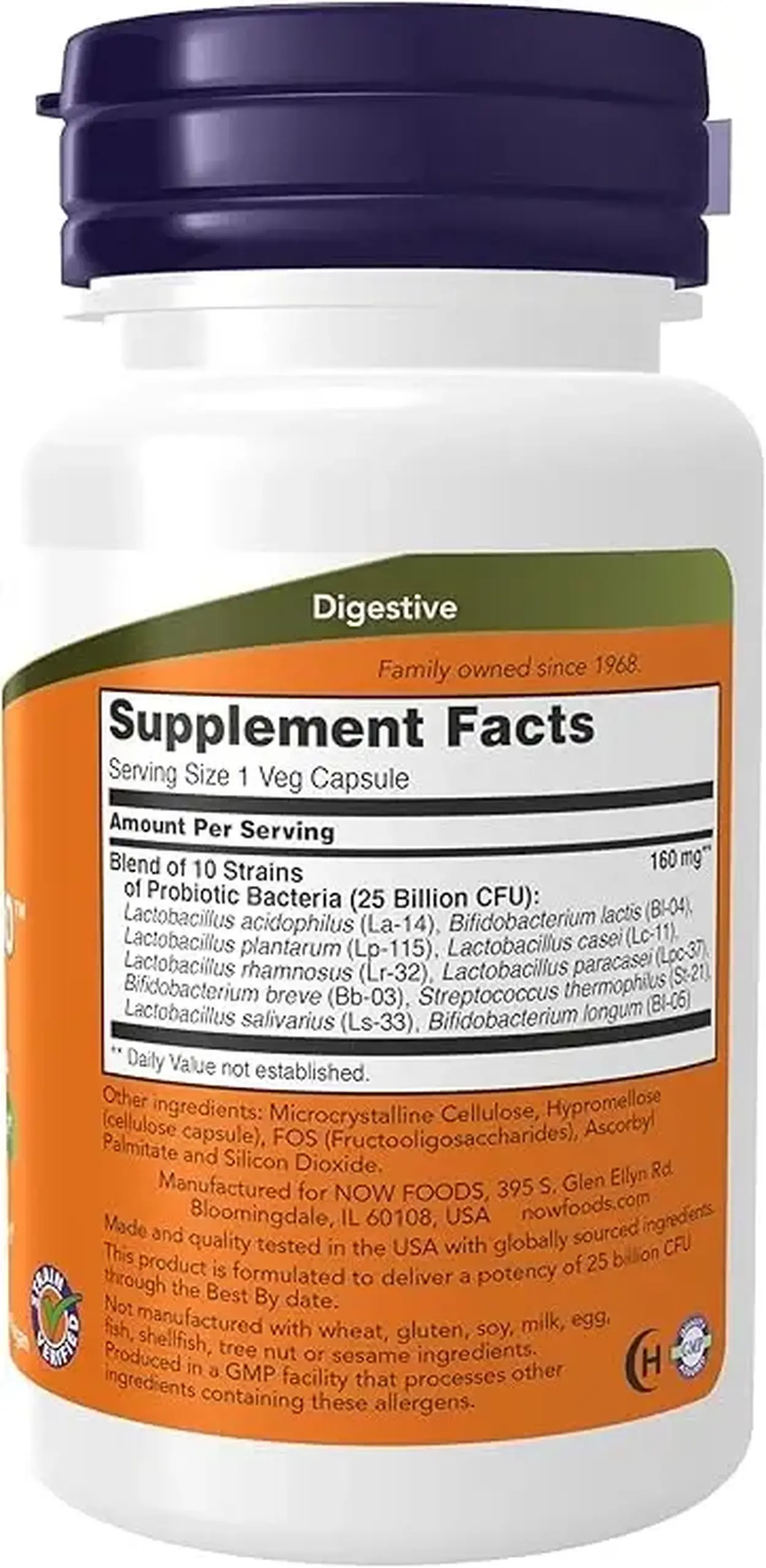 Now Foods, Probiotic-10, 25 Billion, 50 capsule vegetale