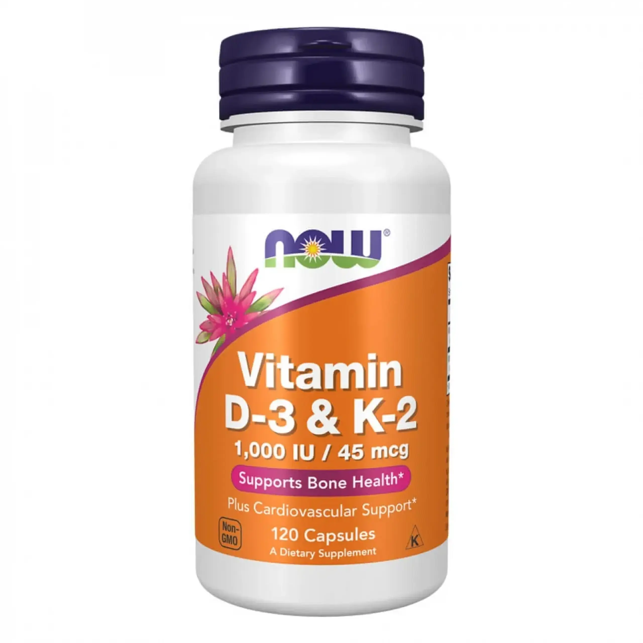 Now Foods, Vitamin D-3 & K-2, 120 capsule