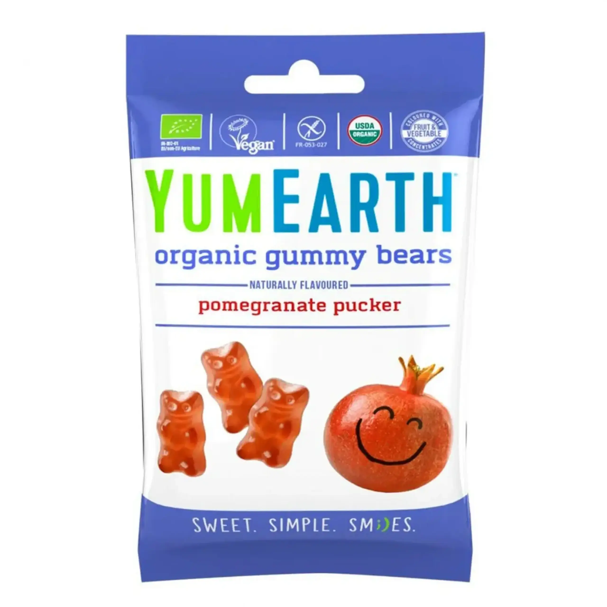 Bomboane organice in forma de ursuleti YumEarth, Organic Gummy Bears, Pomegranate Pucker, 50g