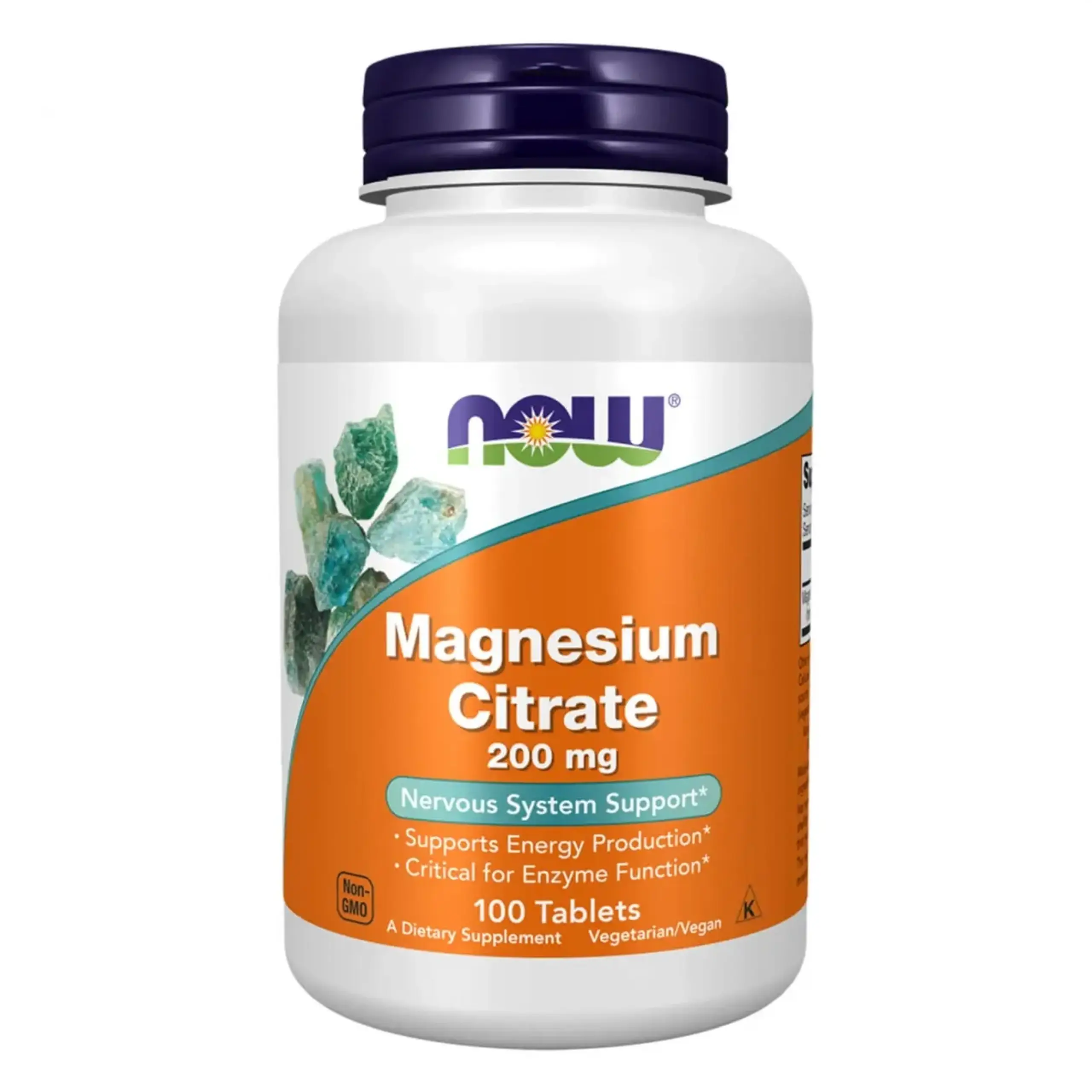 Now Foods, Magnesium Citrate, 200 mg, 100 tablete - Volum 100 tablete