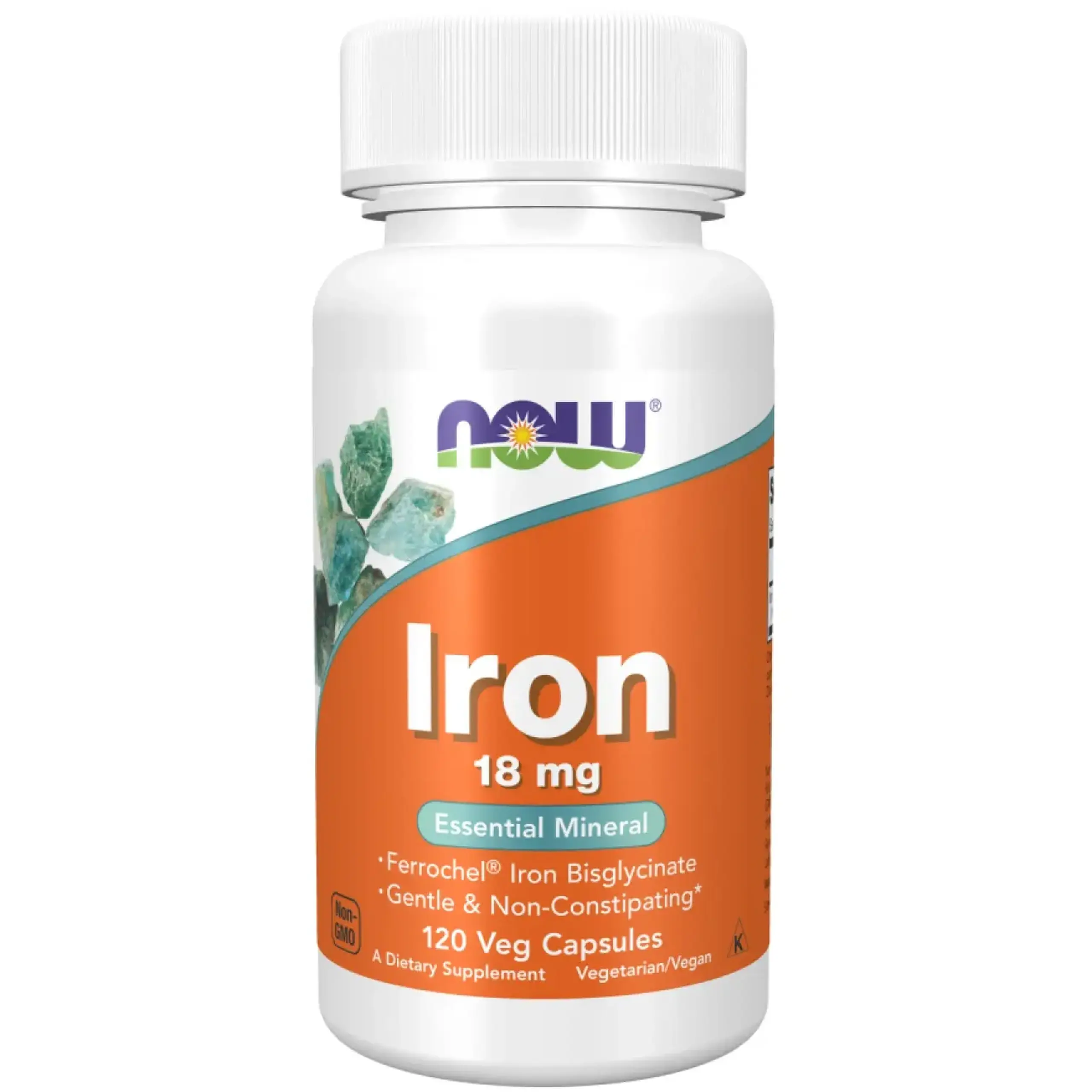 Now Foods, Iron 18 mg, 120 capsule vegetale