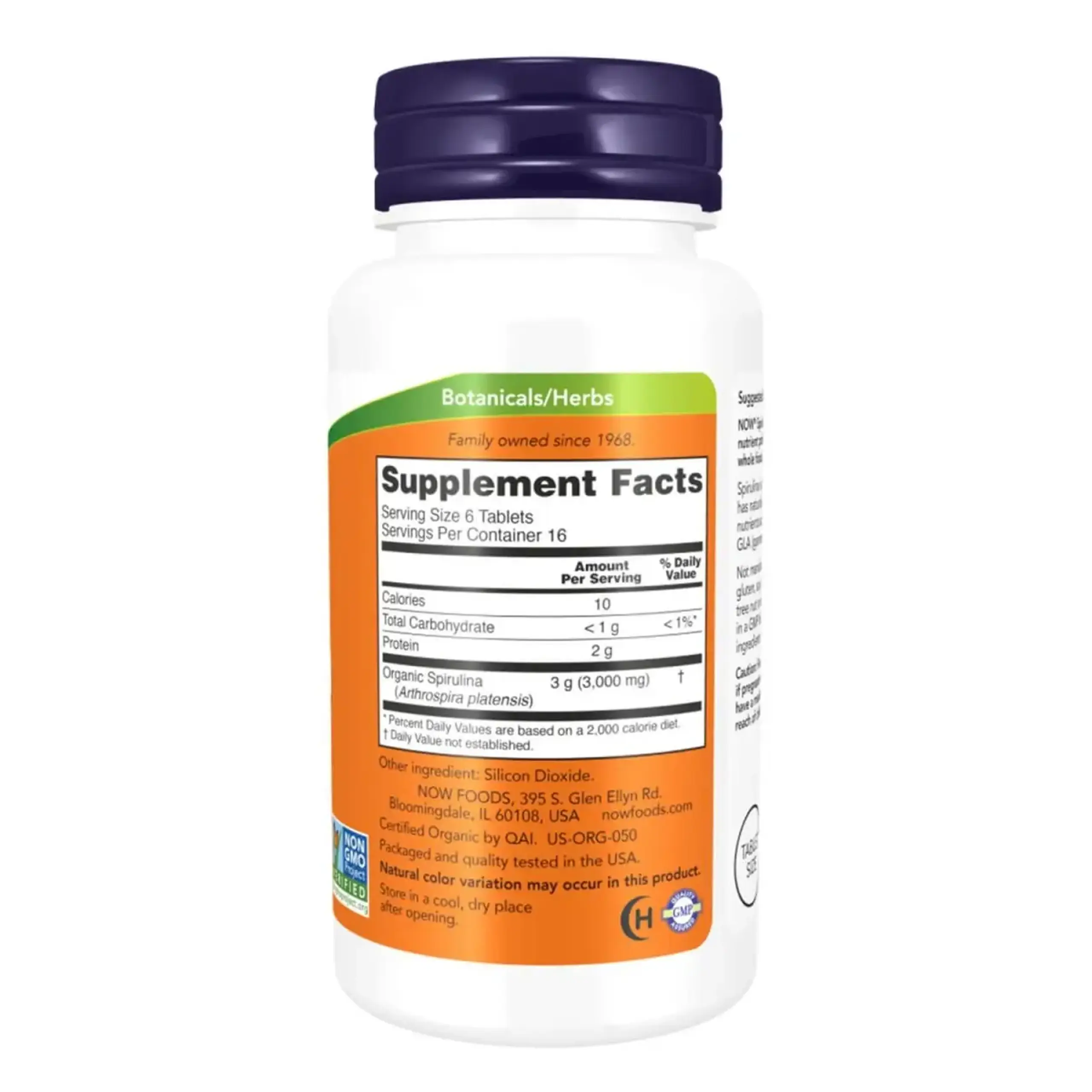 Now Foods, Spirulina 500 mg, 100 tablete