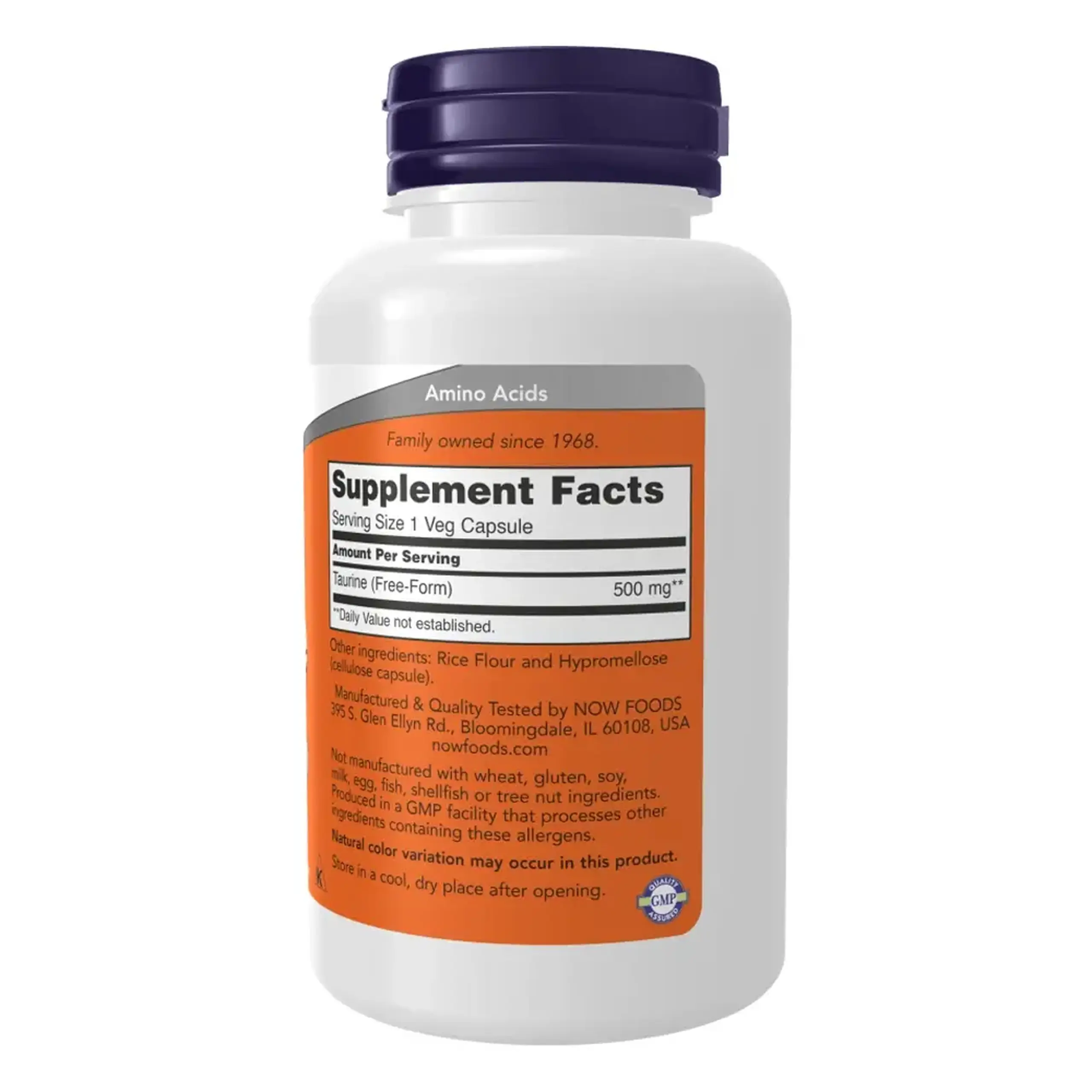 Now Foods, Taurine, 500 mg, 100 capsule vegetale