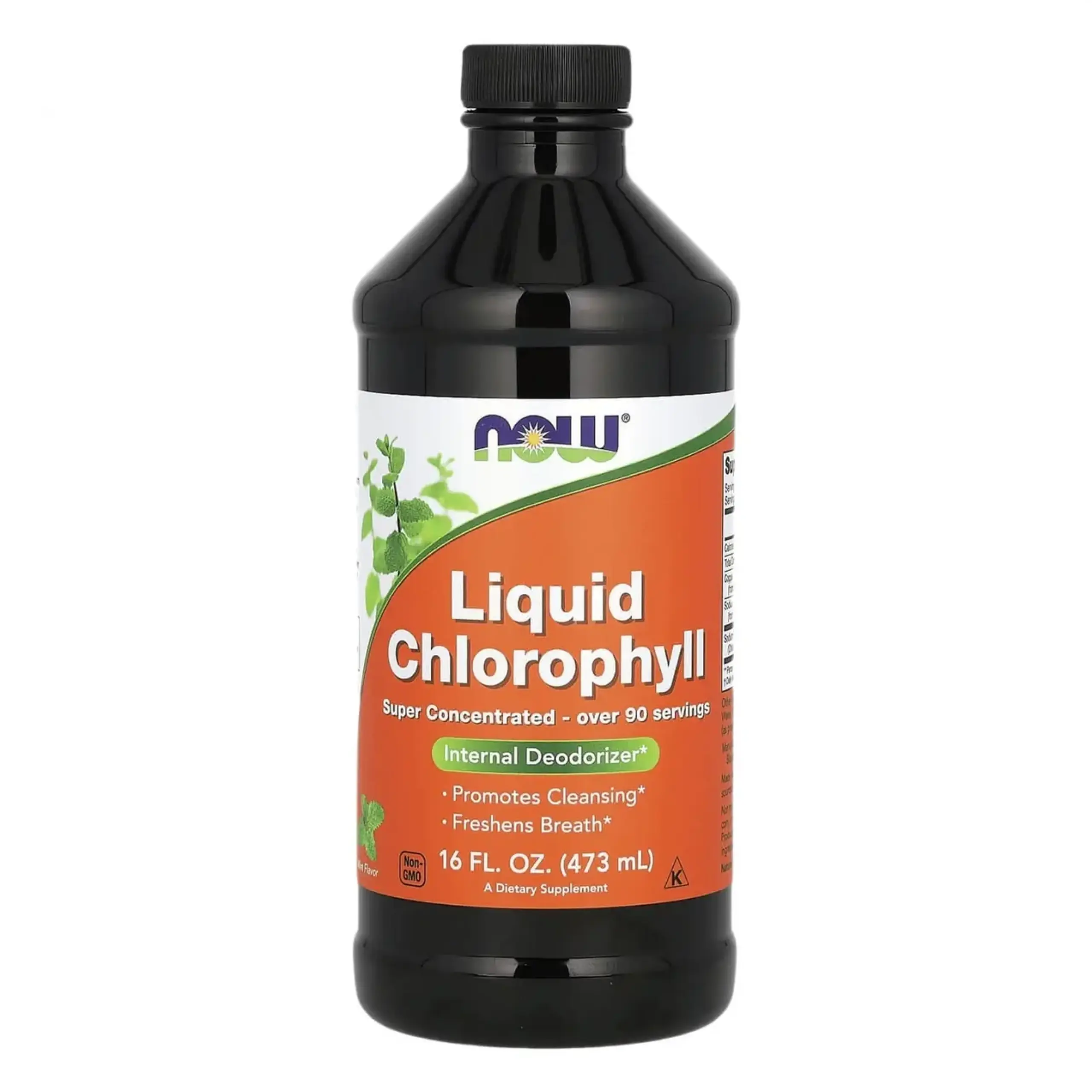 Supliment lichid cu clorofilă naturală și aromă răcoritoare de mentă Now Foods, Liquid Chlorophyll Mint Flavor, 473 ml