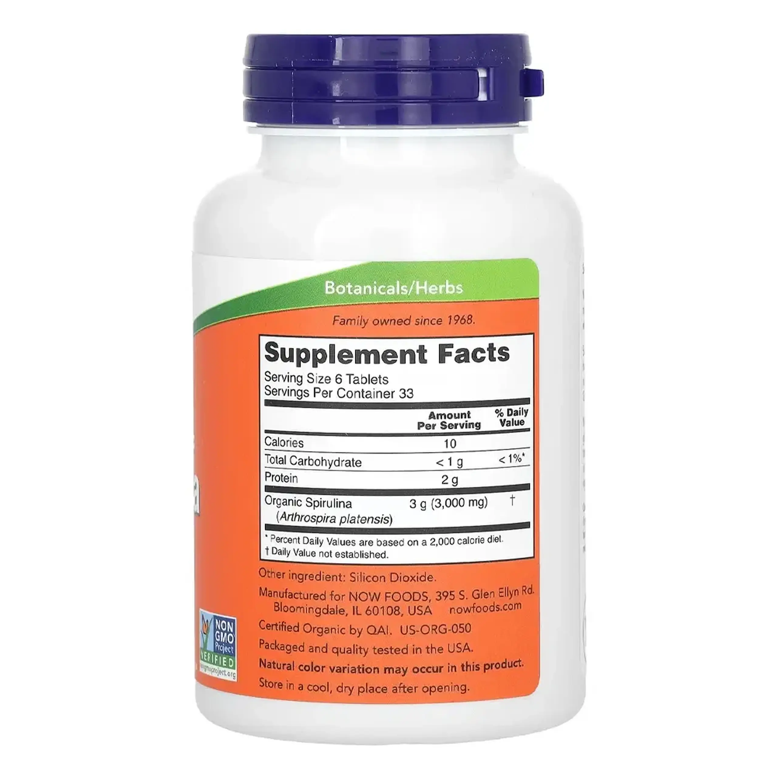 Now Foods, Spirulina, 500 mg, 200 tablete