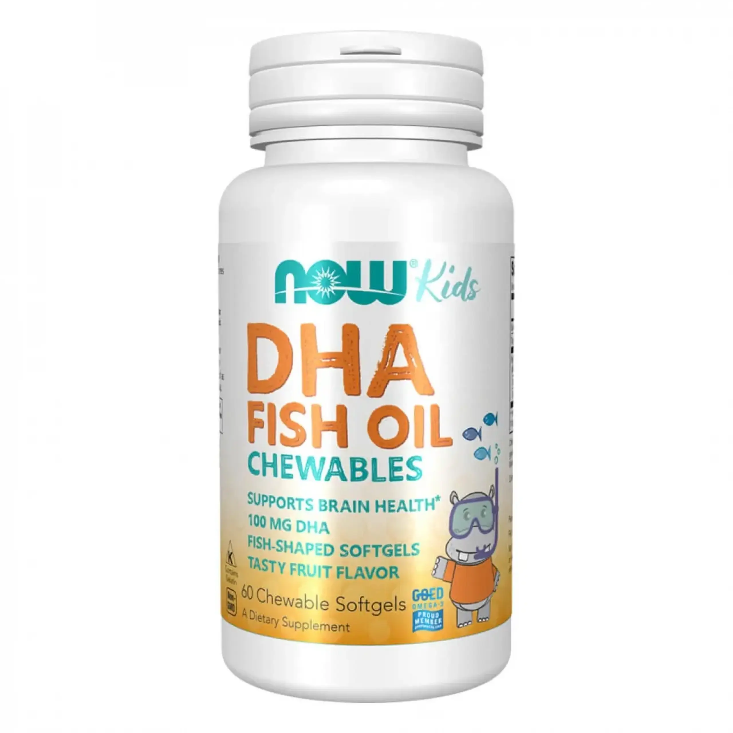 Now Foods, Kids Chewable DHA, 100 mg, 60 capsule gelatinoase mestecabile