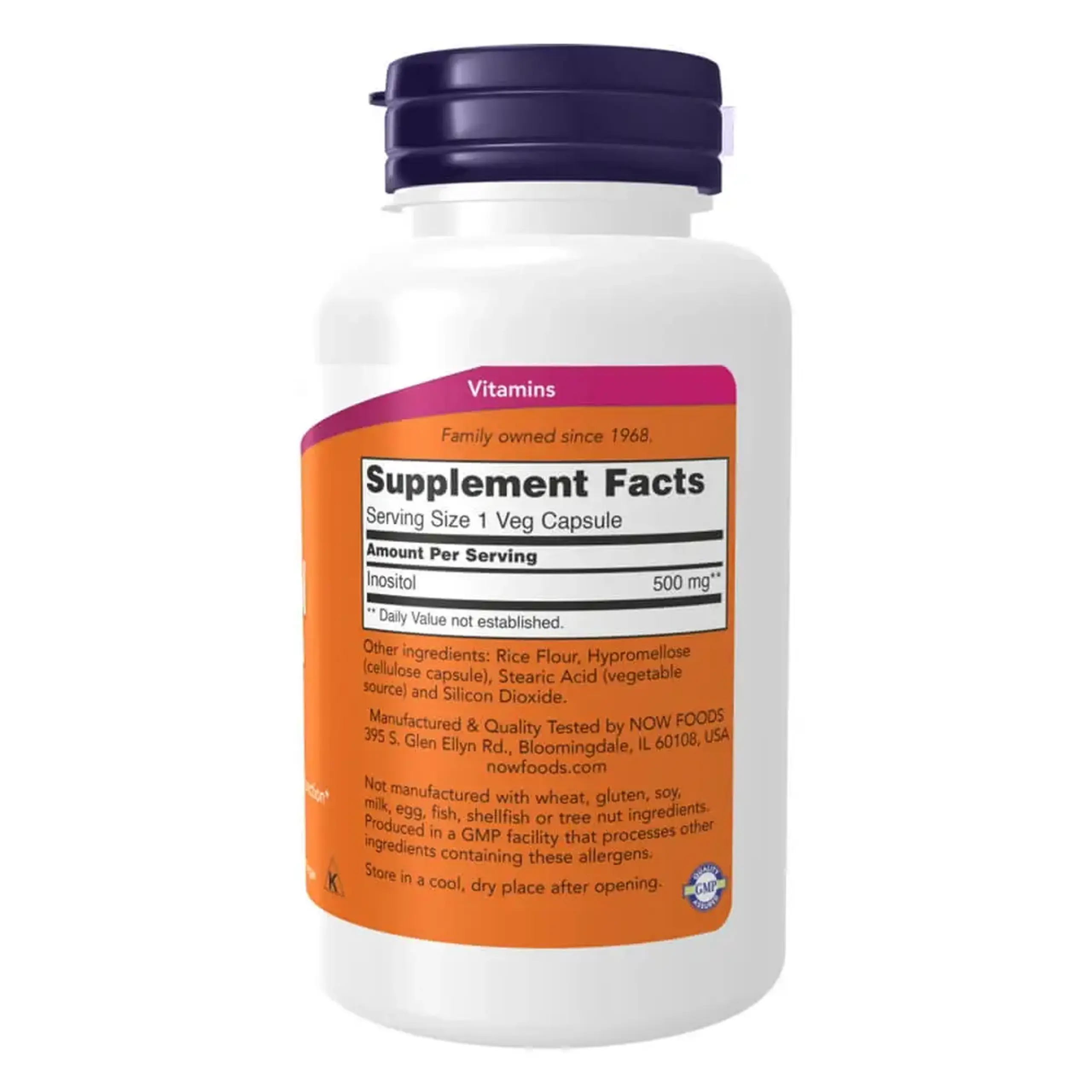 Now Foods, Inositol, 500mg, 100 capsule vegetale