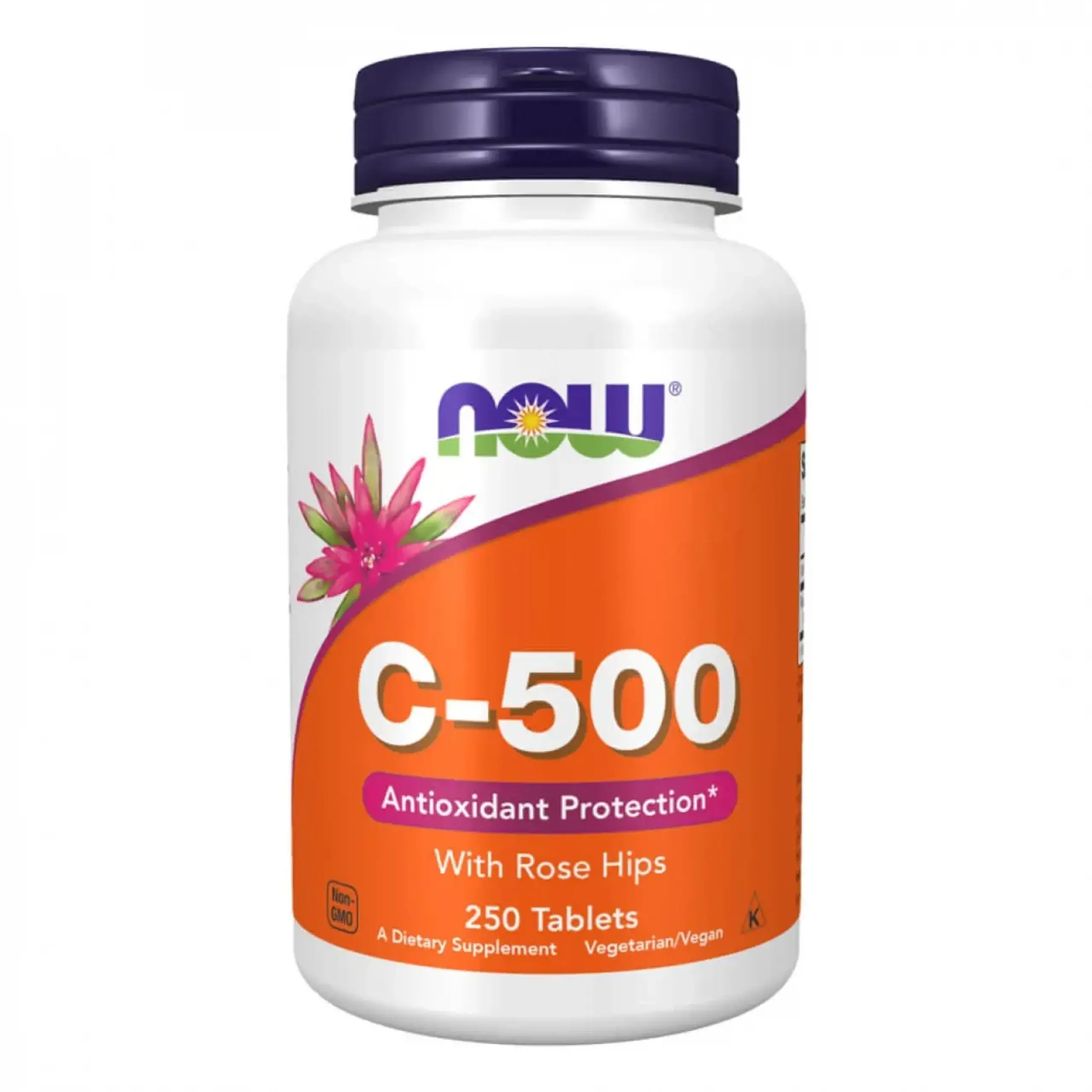 Now Foods, Vitamin C-500 With Rose Hips, 250 tablete