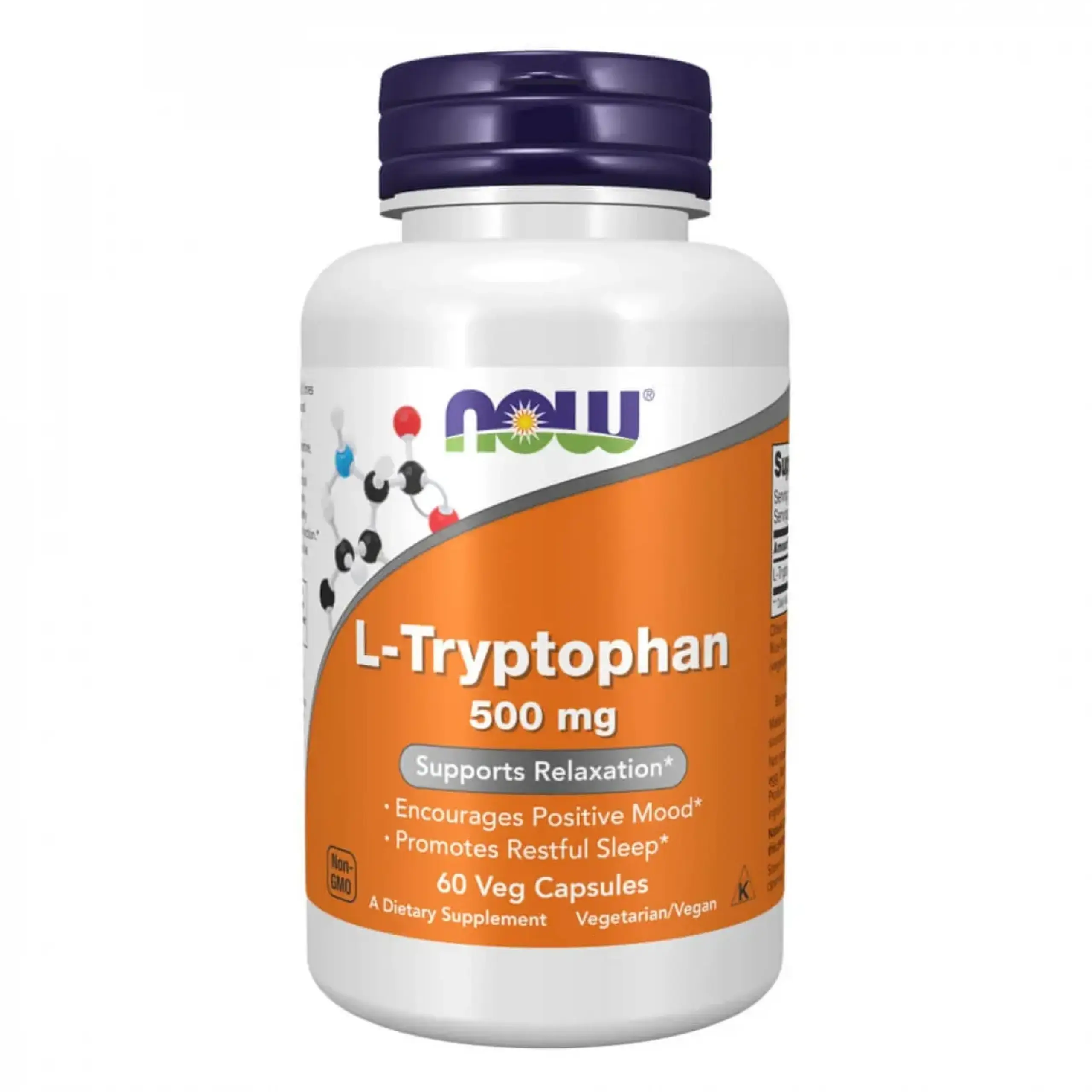 Now Foods, L-Tryptophan, 500 mg, 60 capsule vegetale
