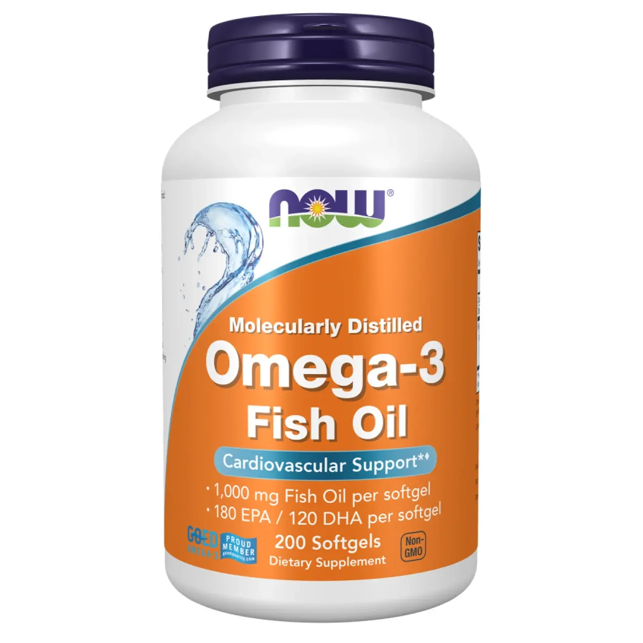 Now Foods, Omega 3, 1000mg, 200 capsule gelatinoase