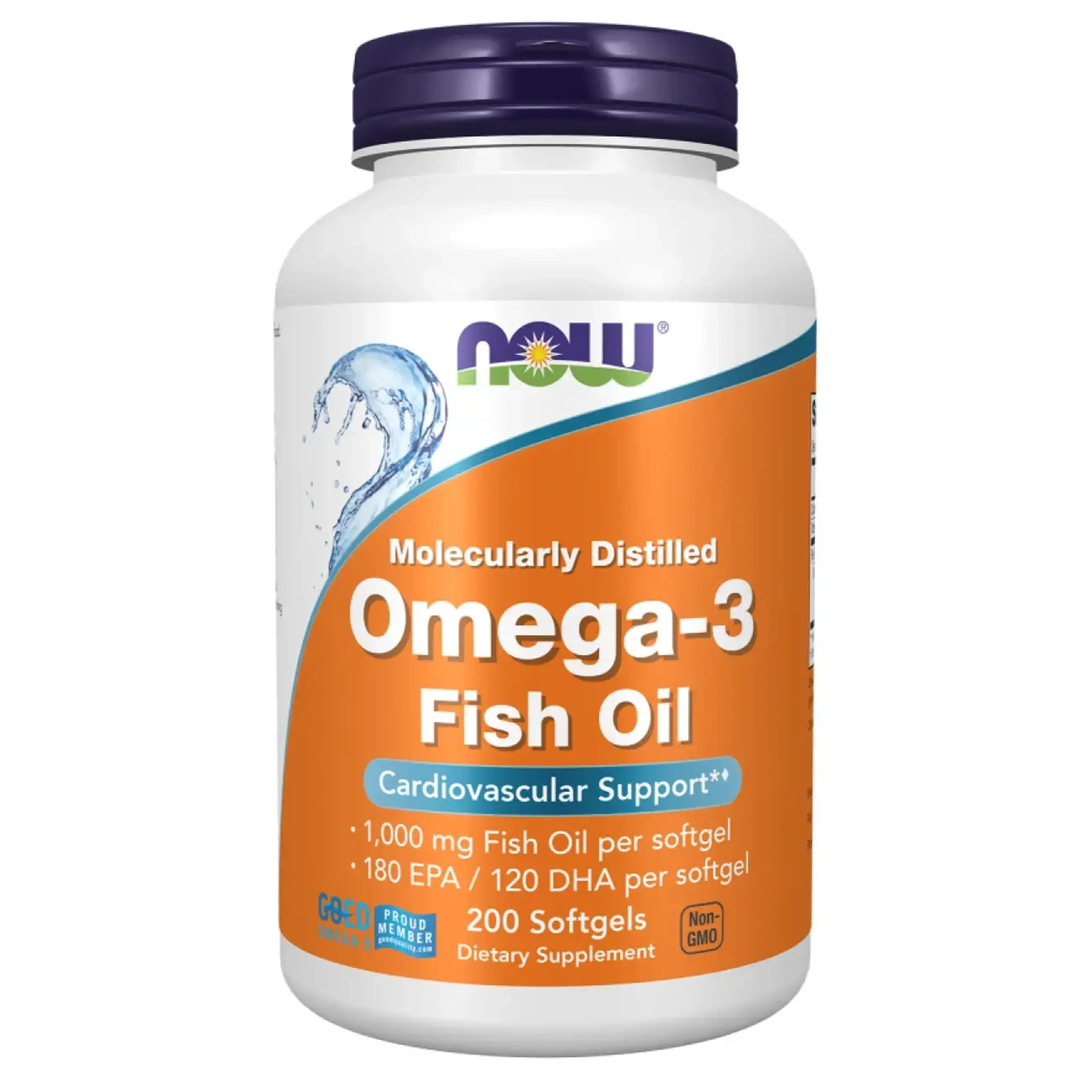 Now Foods, Omega 3, 1000mg, 200 capsule gelatinoase