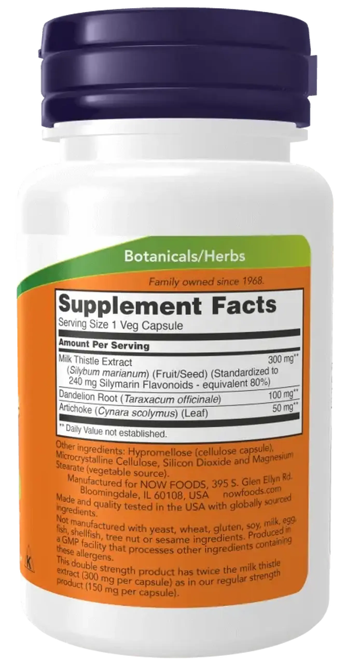 Now Foods, Milk Thistle Extract 300 mg, Silymarin 240 mg, 50 capsule vegetale