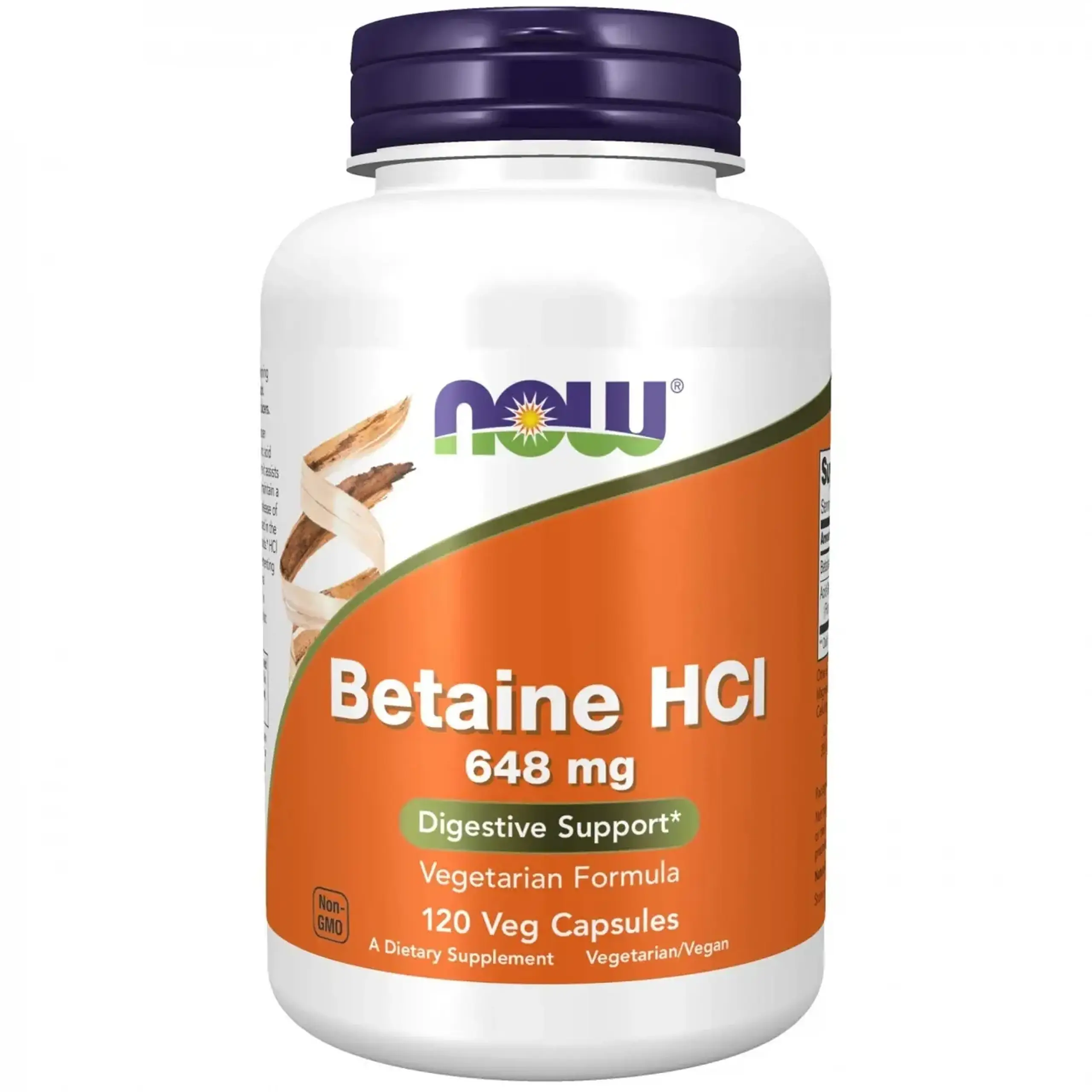 Now Foods, Betaine HCl, 648 mg, 120 capsule vegetale