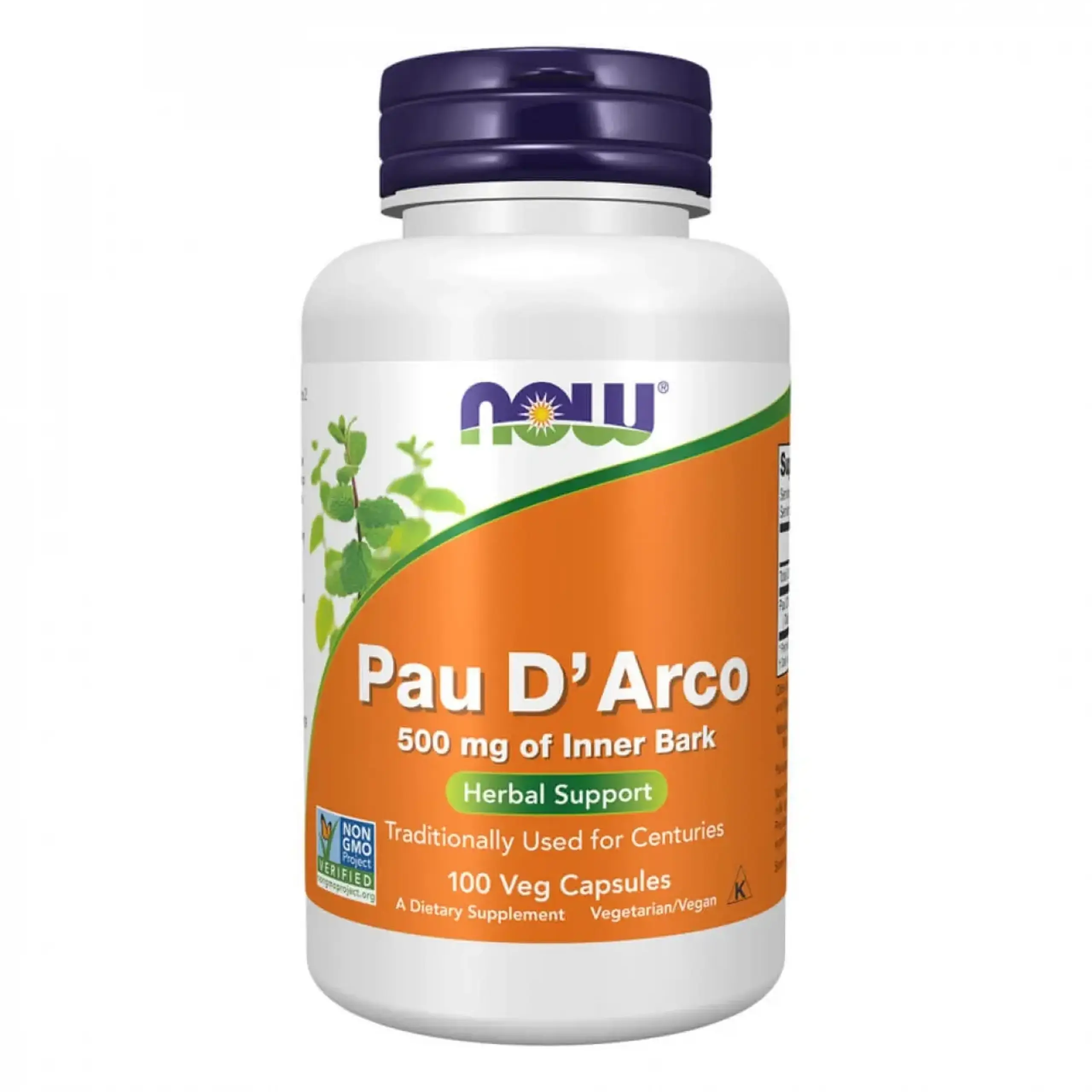 Now Foods, Pau D'Arco, 500 mg, 100 capsule vegetale