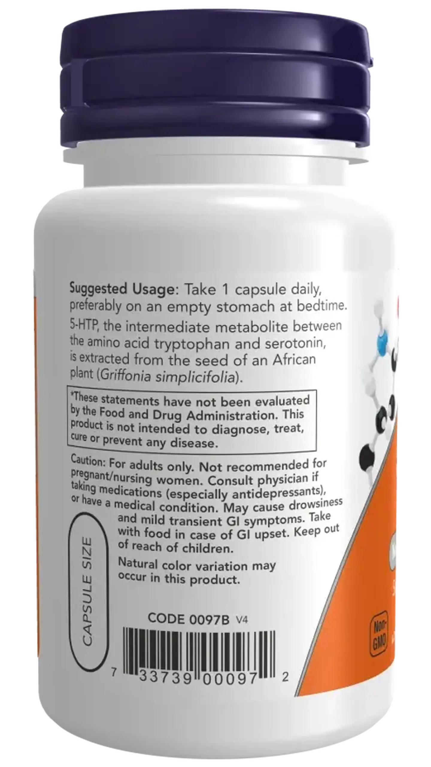 Now Foods, 5-HTP, 50 mg, 30 capsule vegetale