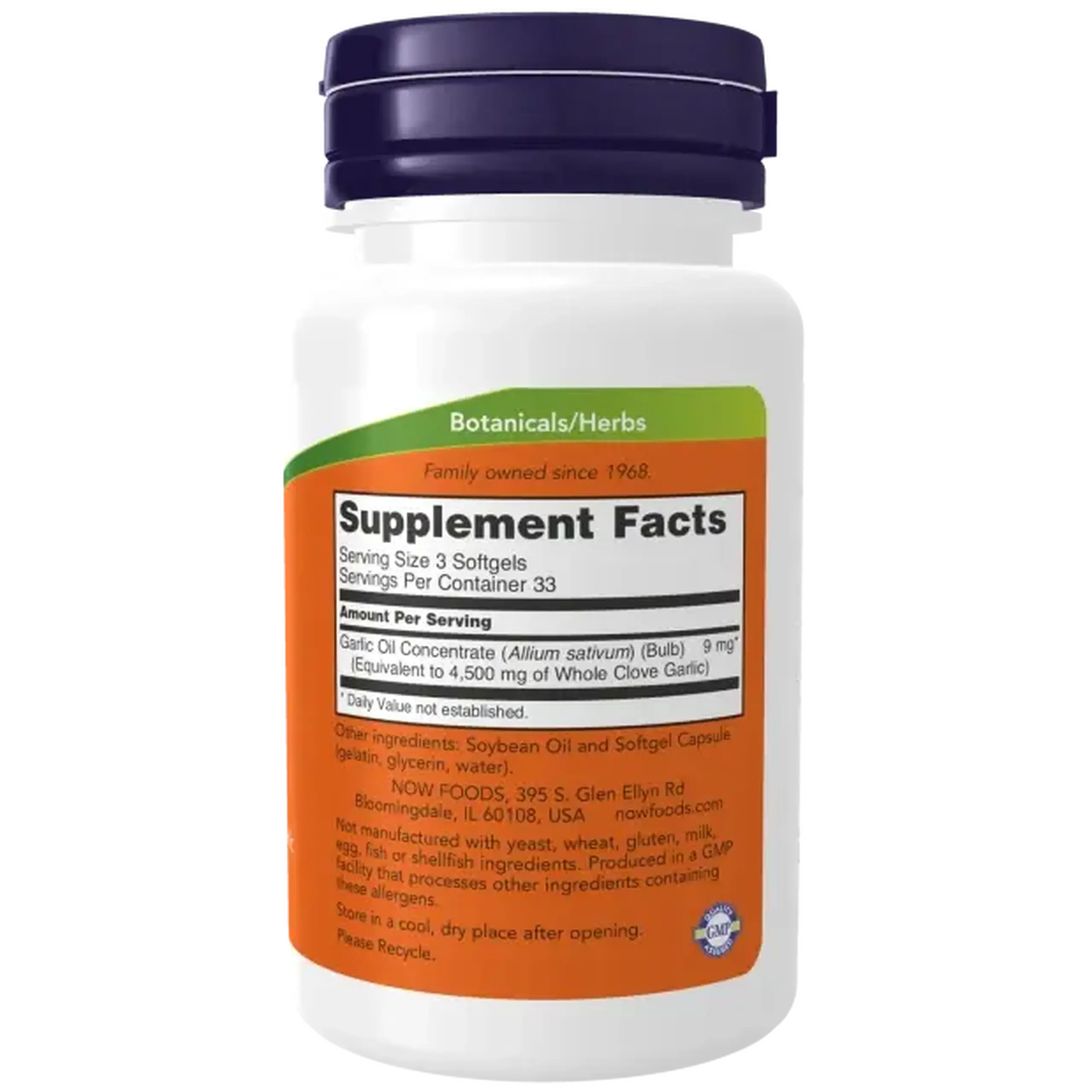 Now Foods, Garlic Oil, 1500 mg, 100 capsule gelatinoase